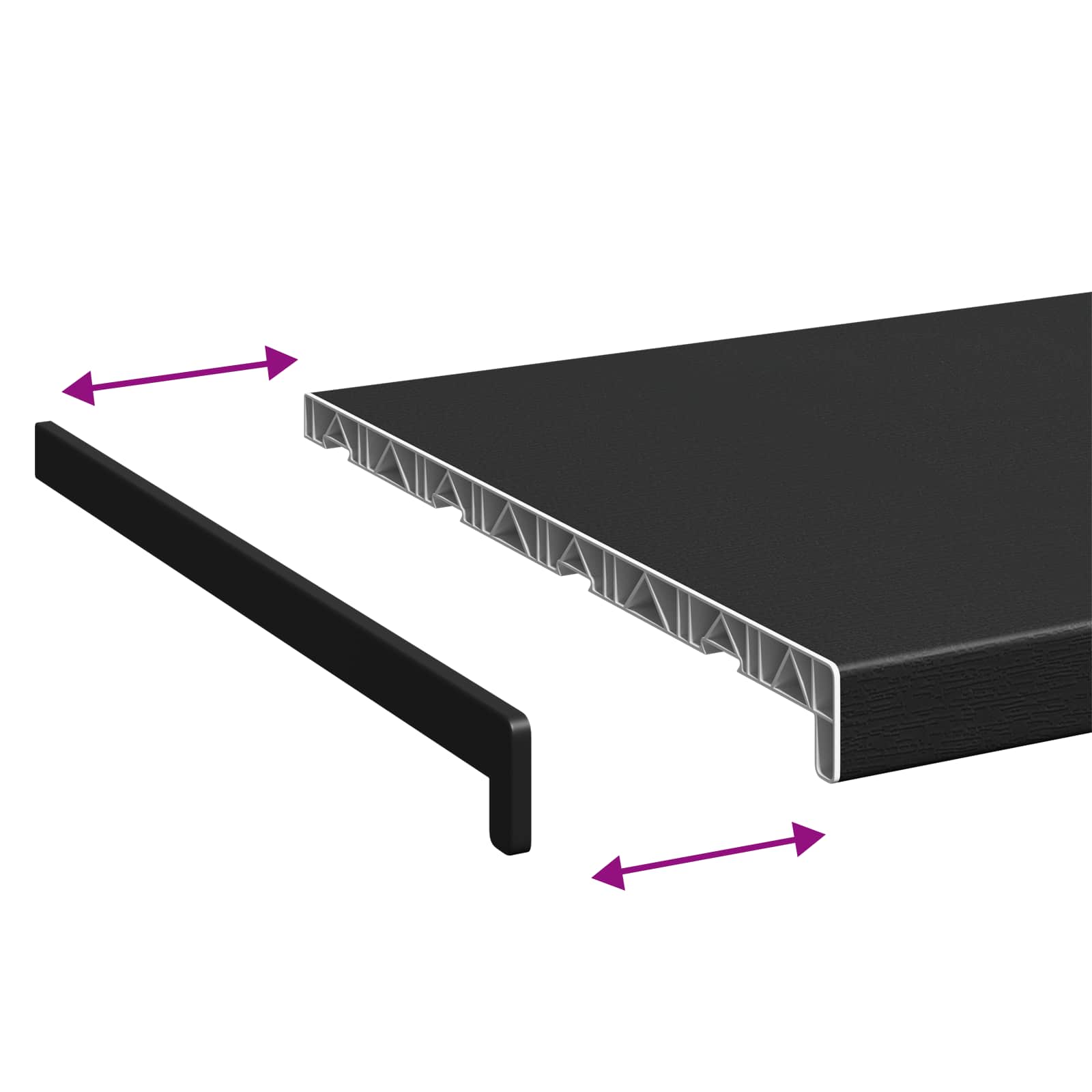 Prozorska klupčica Crno s drvenim uzorkom 120 x 45 x 4,5 cm PVC