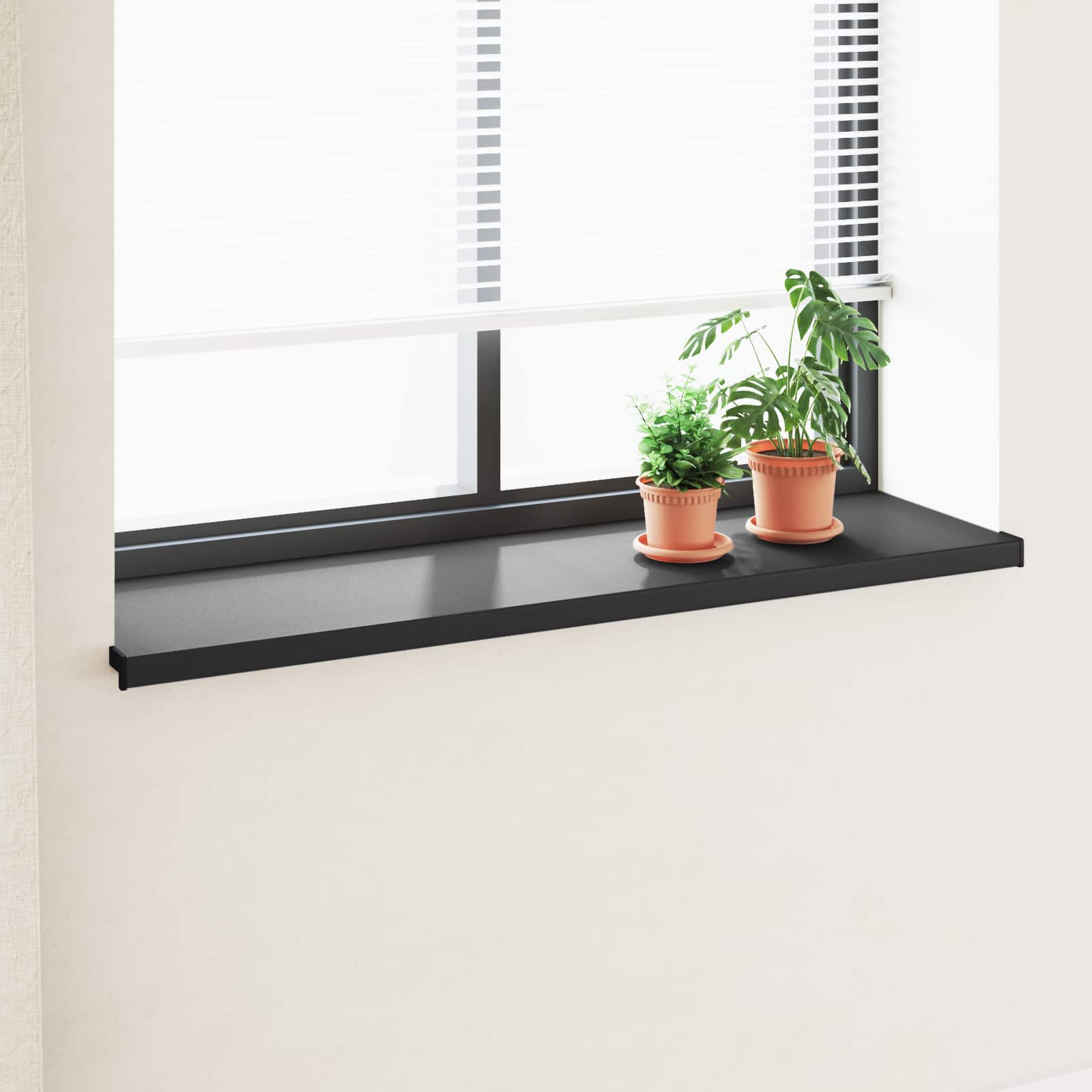Prozorska klupčica Crno s drvenim uzorkom 120 x 45 x 4,5 cm PVC