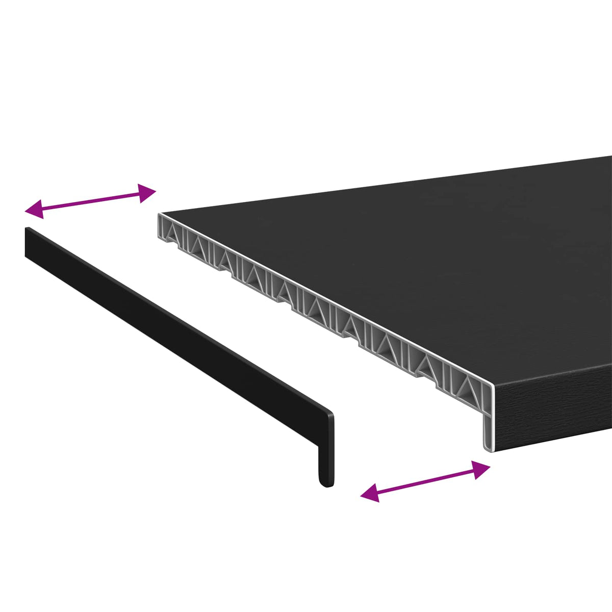 Prozorska klupčica Crno s drvenim uzorkom 120 x 50 x 4,5 cm PVC