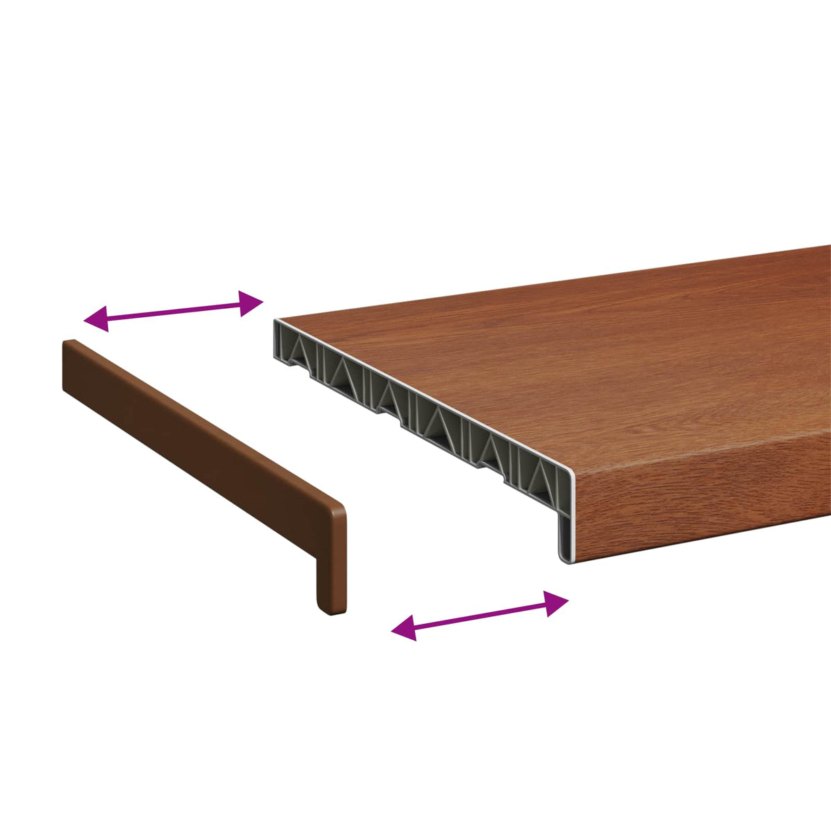 Prozorska klupčica Smeđe drvo 80 x 30 x 4,5 cm PVC