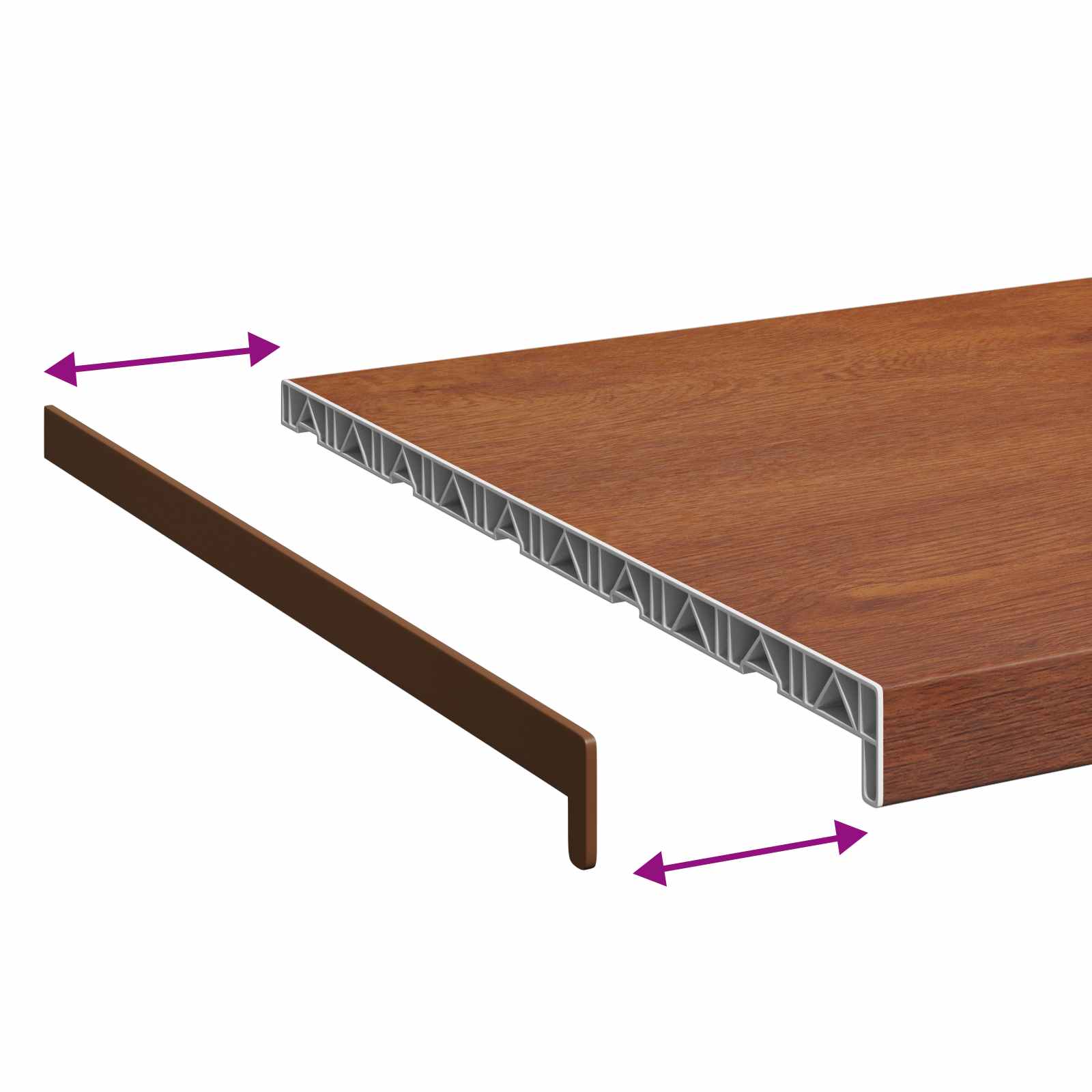 Prozorska klupčica Smeđe drvo 140 x 50 x 4,5 cm PVC