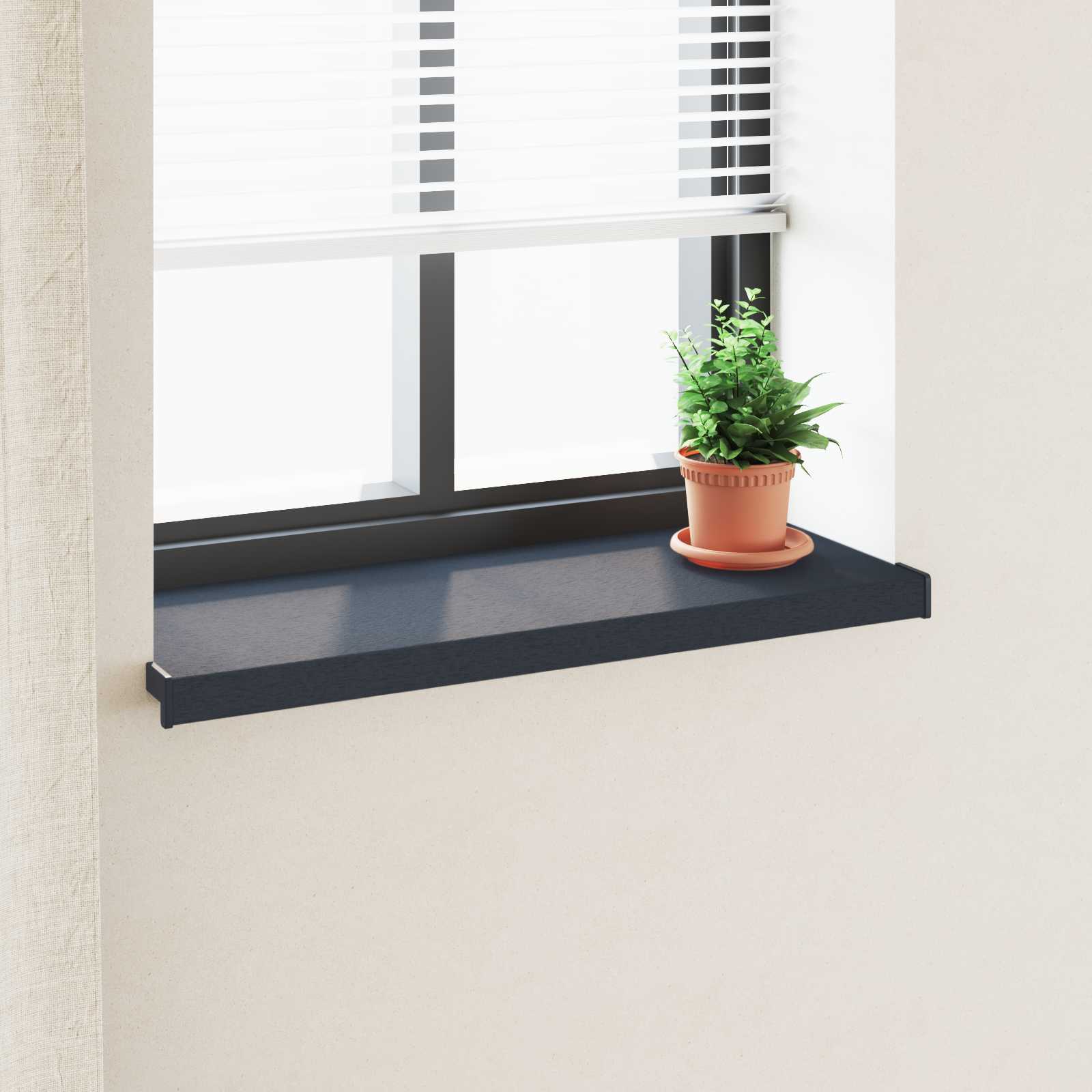 Prozorska klupčica Antracit s drvenim uzorkom 100 x 35 x 4,5 cm