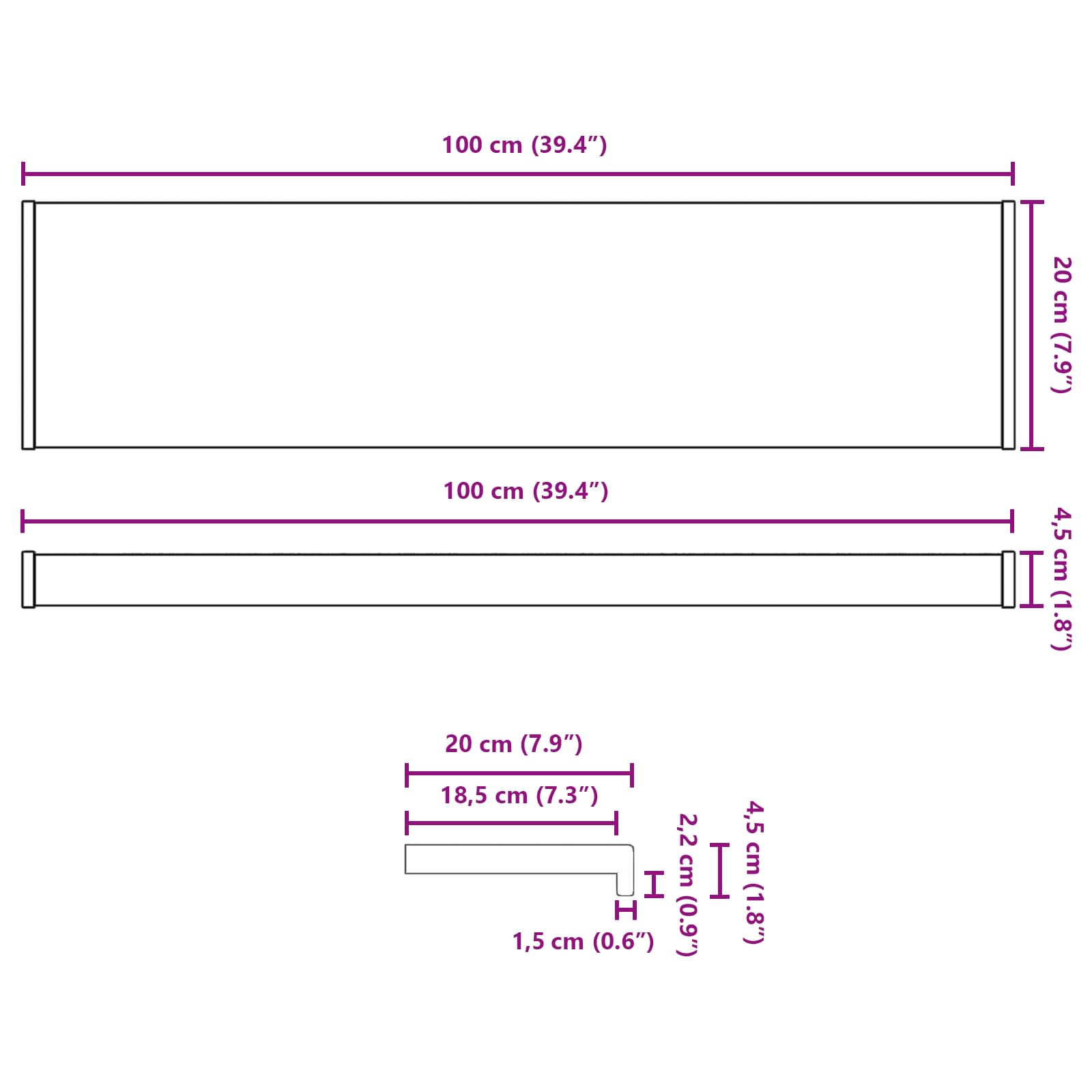 Prozorska klupčica Mramorna tekstura 100 x 20 x 4,5 cm PVC