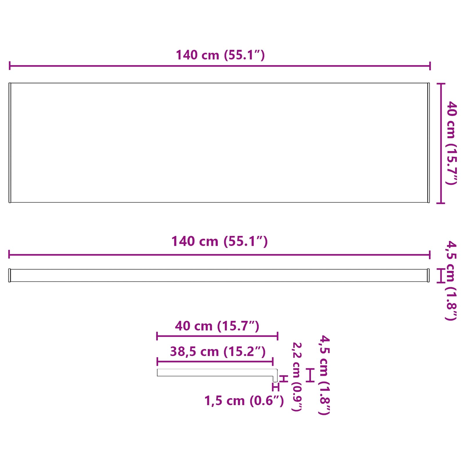 Prozorska klupčica Mramorna tekstura 140 x 40 x 4,5 cm PVC