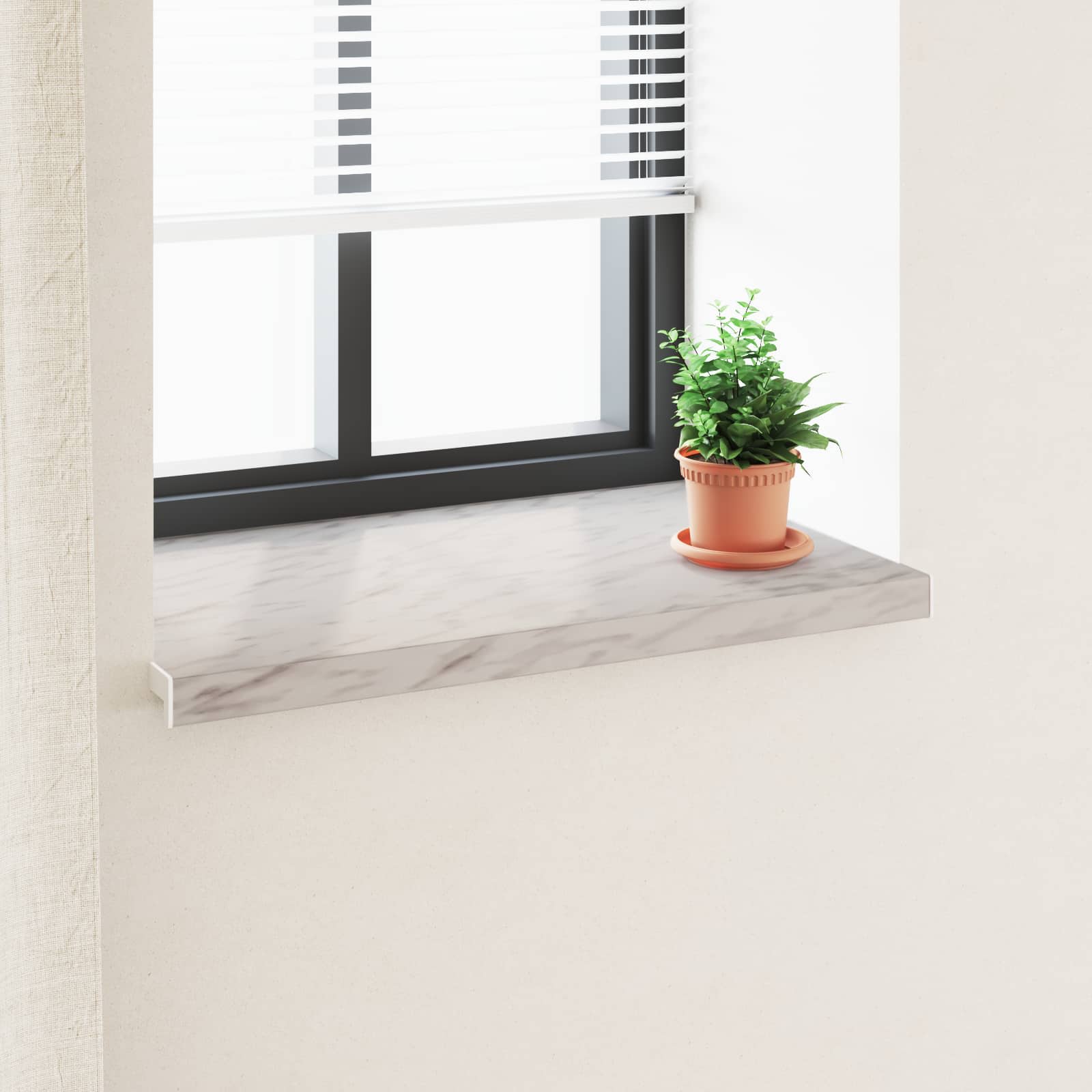 Prozorska klupčica Mramorna tekstura 80 x 50 x 4,5 cm PVC