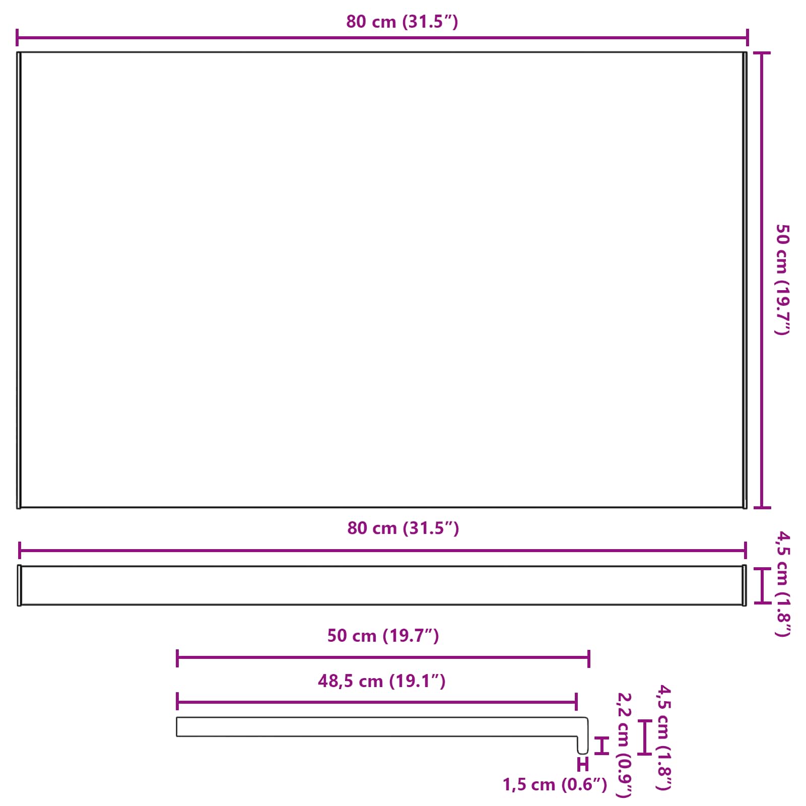 Prozorska klupčica Mramorna tekstura 80 x 50 x 4,5 cm PVC