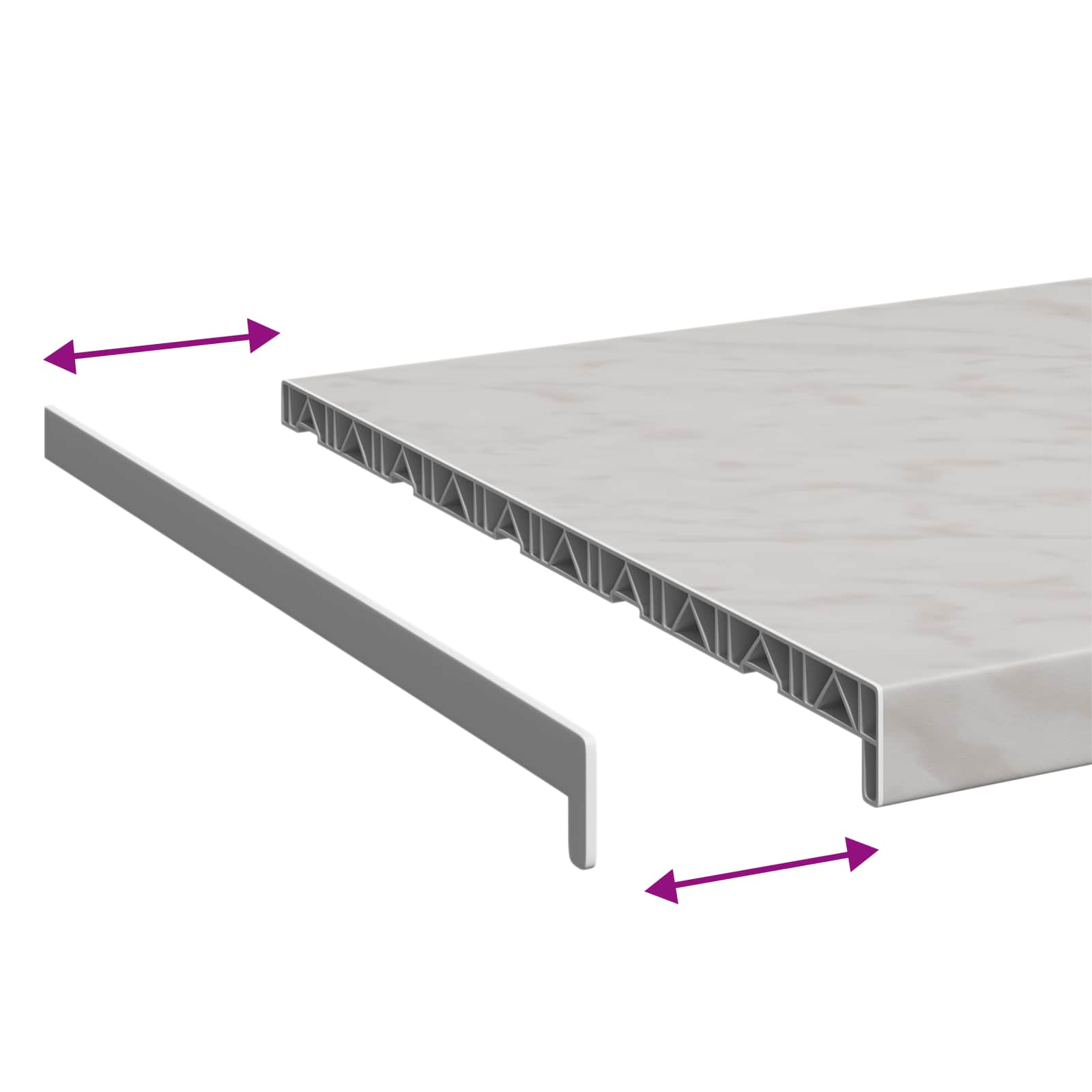 Prozorska klupčica Mramorna tekstura 100 x 50 x 4,5 cm PVC