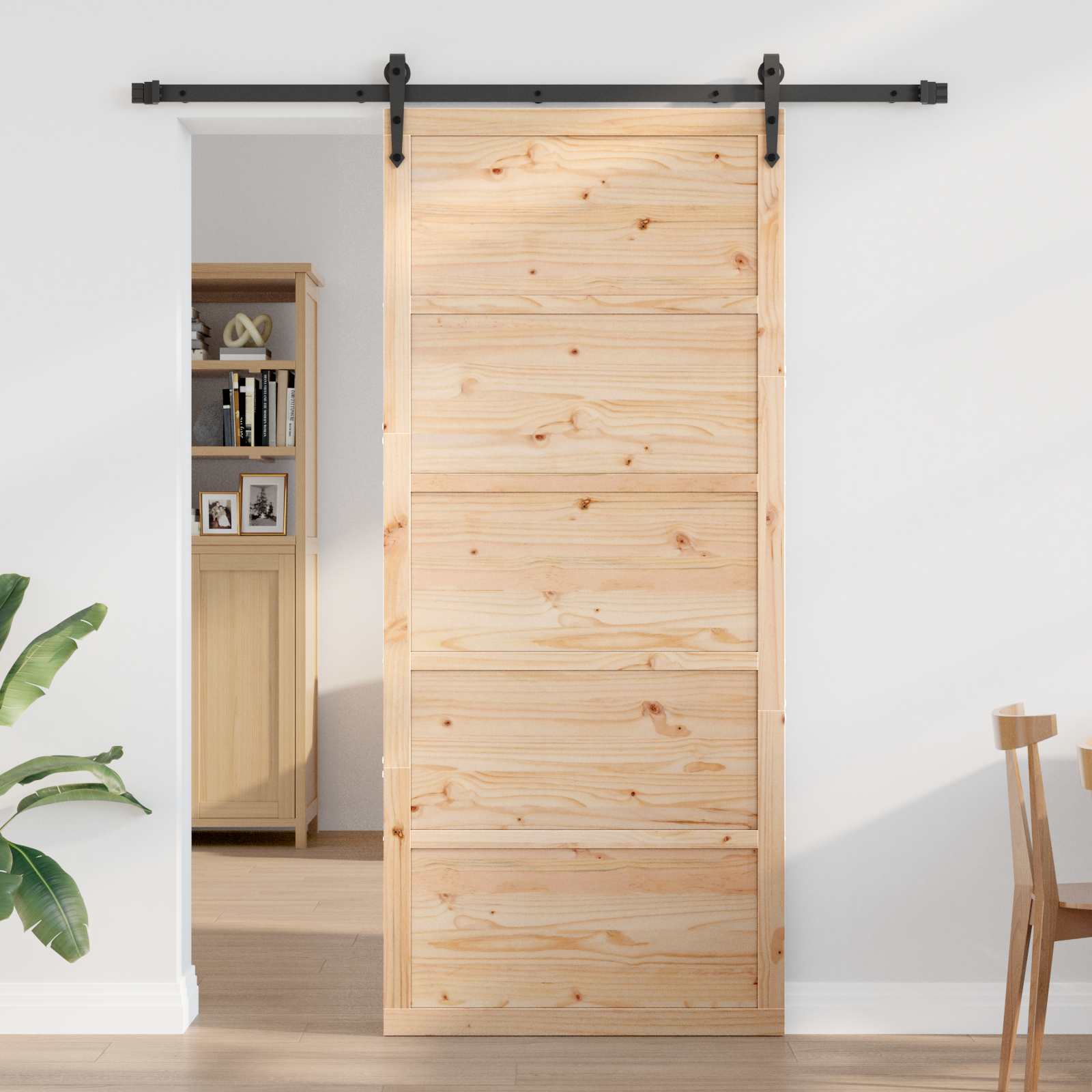 Vrata staje Prirodna 100 x 2,5 x 208 cm Masivna borovina