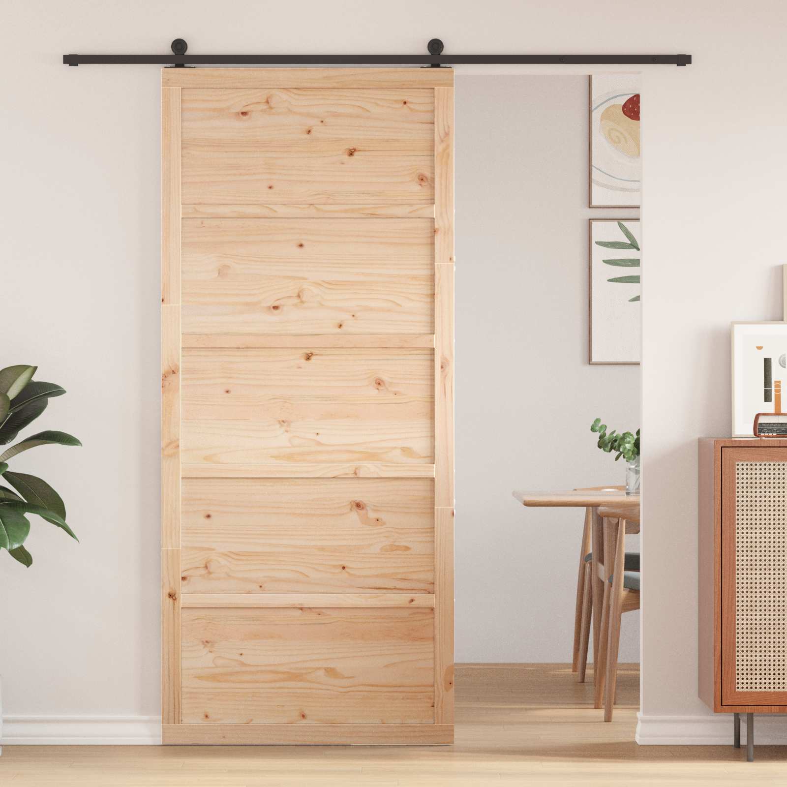 Vrata staje Prirodna 80 x 2,5 x 208 cm Masivna borovina
