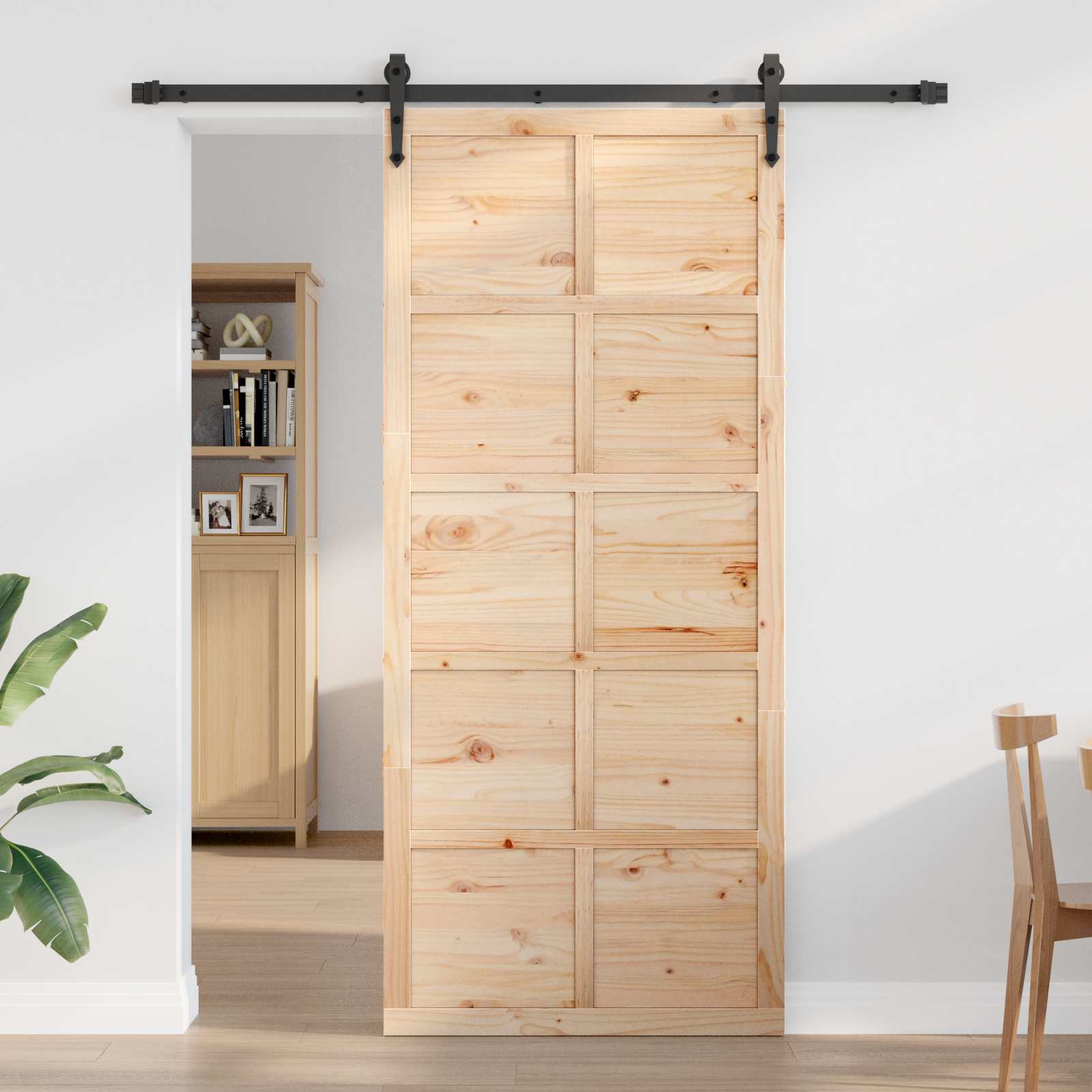 Vrata staje Prirodna 100 x 2,5 x 208 cm Masivna borovina