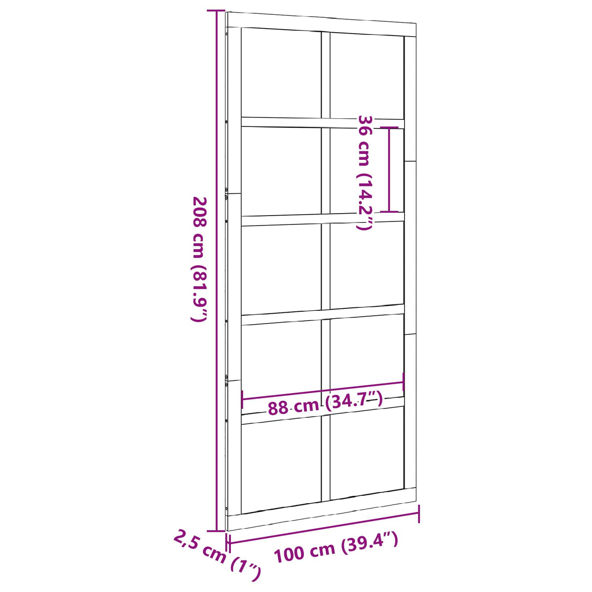 Vrata staje Voštanosmeđa 100 x 2,5 x 208 cm Masivna borovina