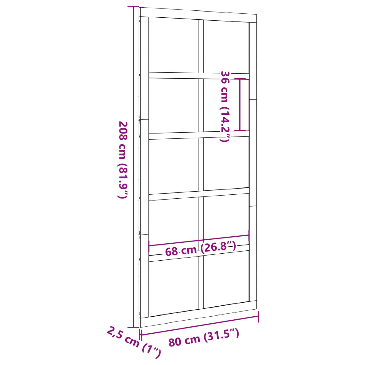 Vrata staje Voštanosmeđa 80 x 2,5 x 208 cm Masivna borovina
