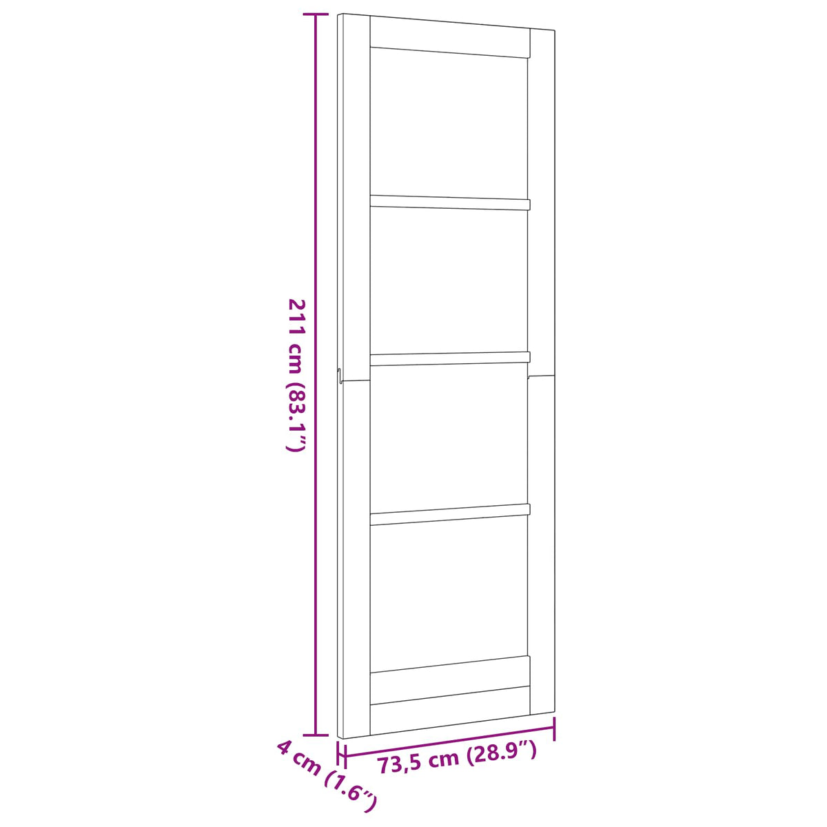 Unutarnja vrata Prirodna 73,5 x 211 cm Šperploča