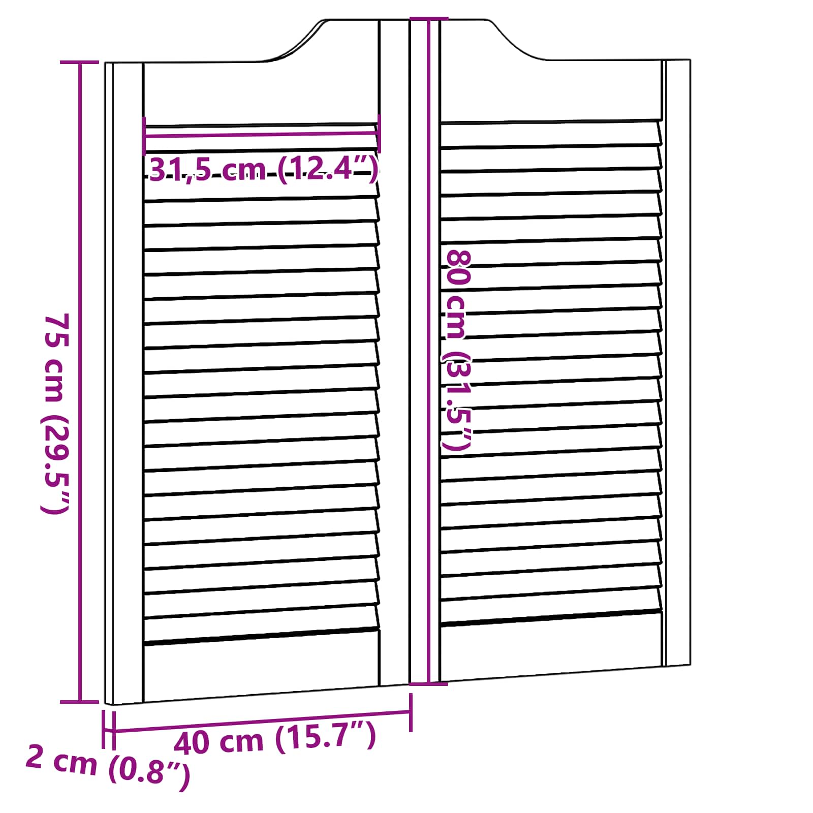 Vrata na rasklapanje 2 pcs Prirodna Masivna borovina