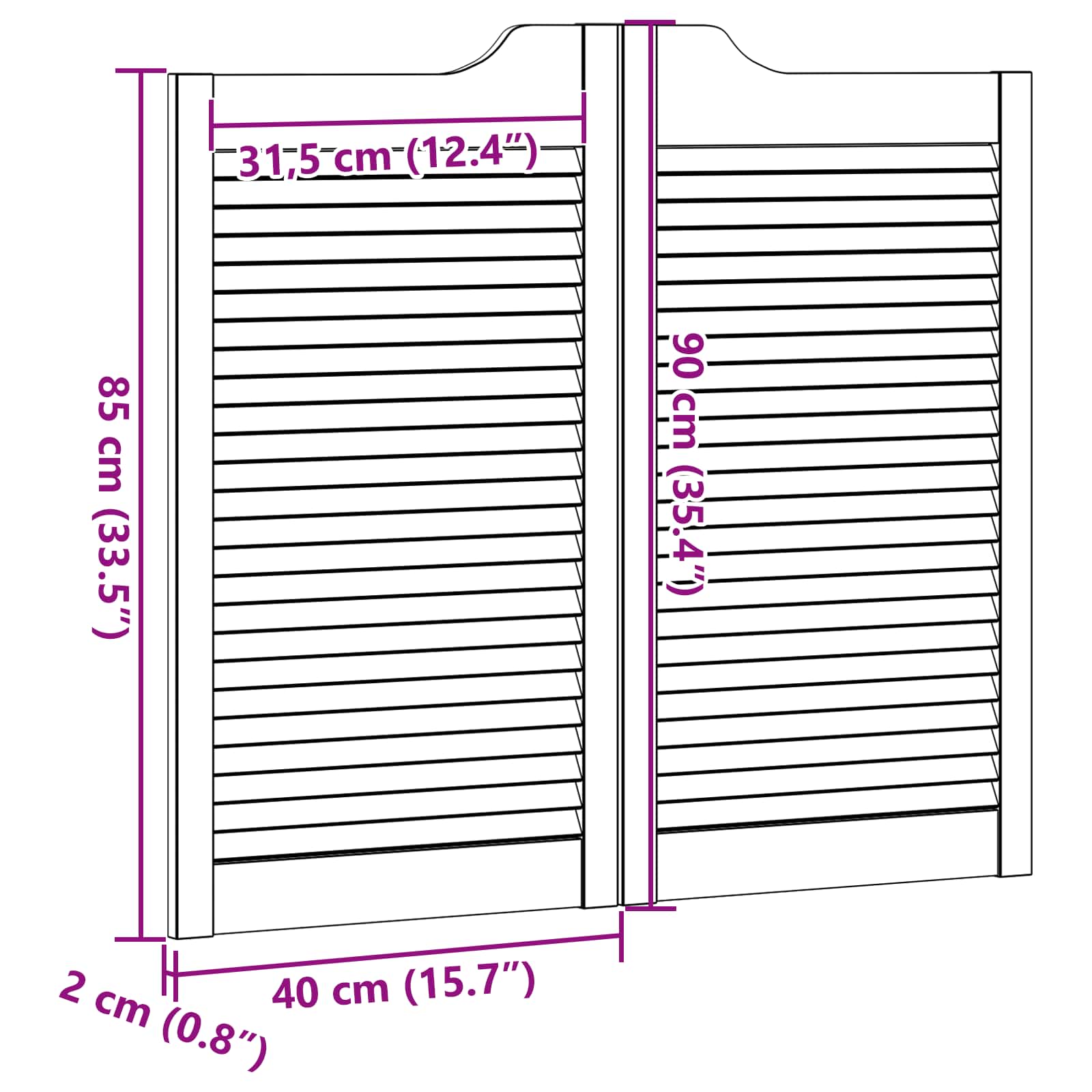 Vrata na rasklapanje 2 pcs Prirodna Masivna borovina