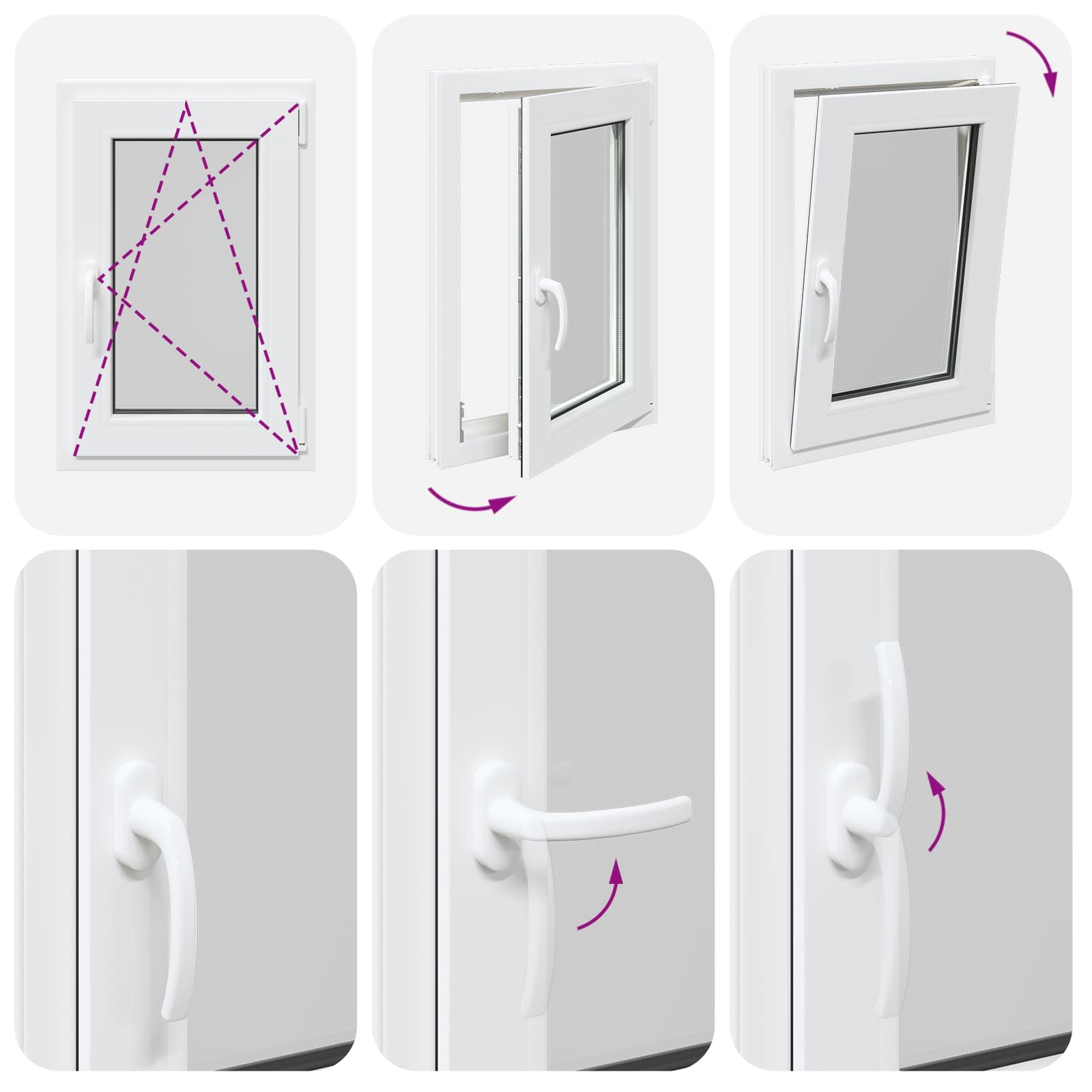 Prozor za podrum RISOR 50 x 75 cm PVC i staklo Bijela