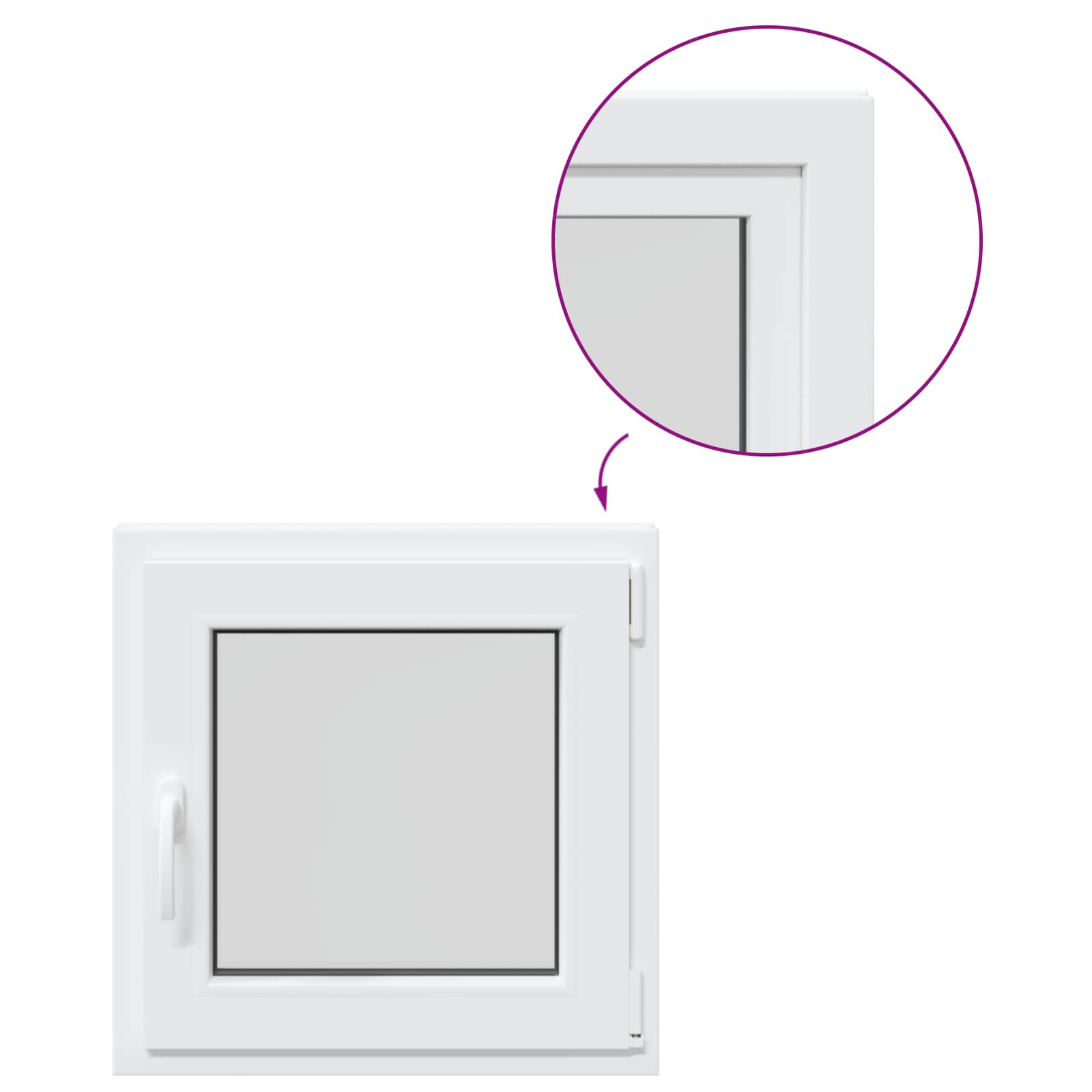 Prozor za podrum RISOR 60 x 60 cm PVC i staklo Bijela