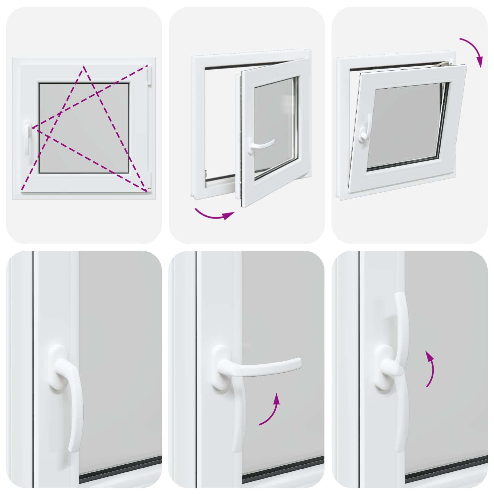 Prozor za podrum RISOR 60 x 60 cm PVC i staklo Bijela