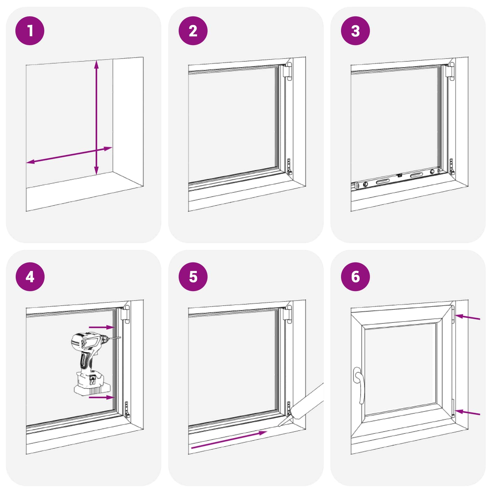 Prozor za podrum RISOR 60 x 60 cm PVC i staklo Bijela