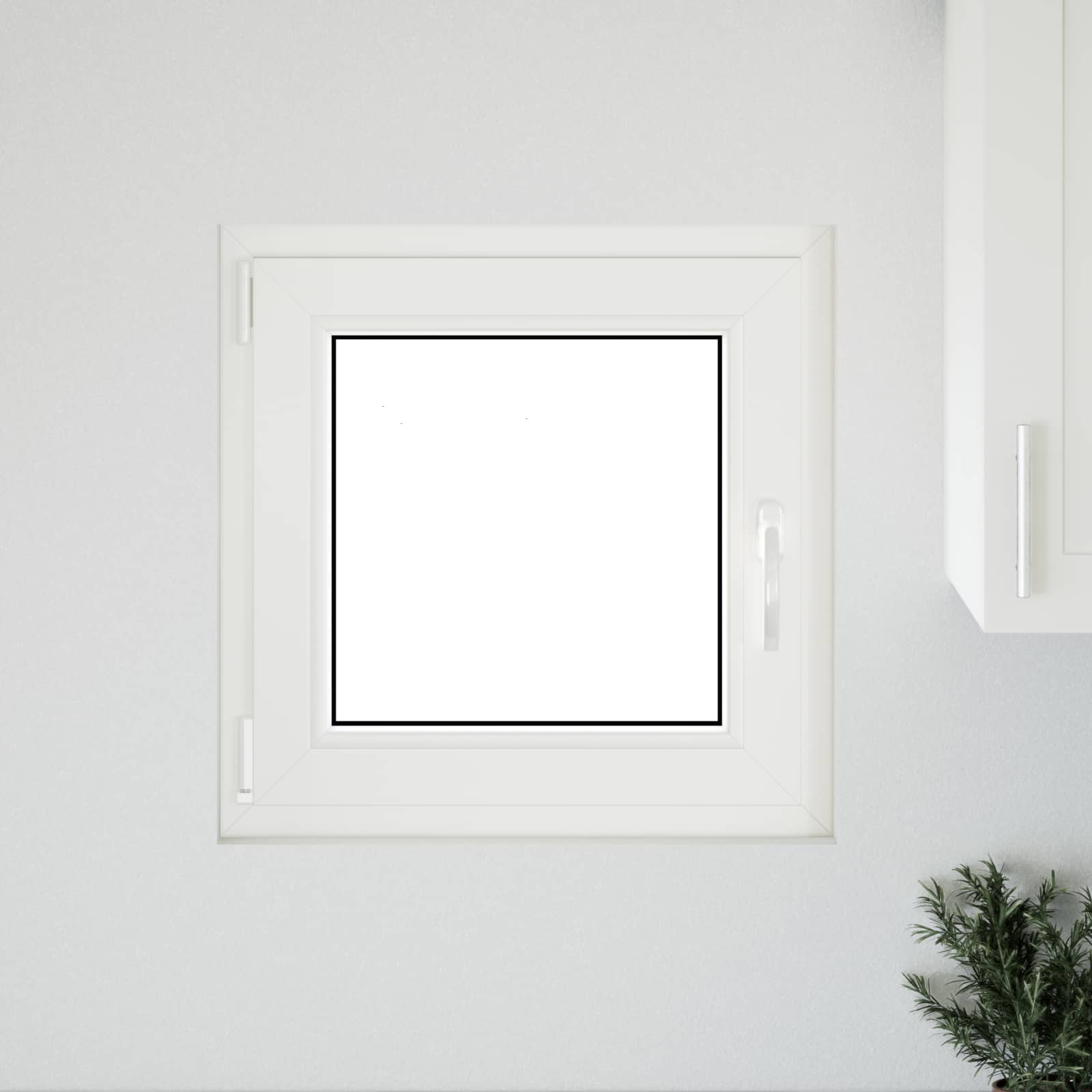 Prozor za podrum RISOR 60 x 60 cm PVC i staklo Bijela