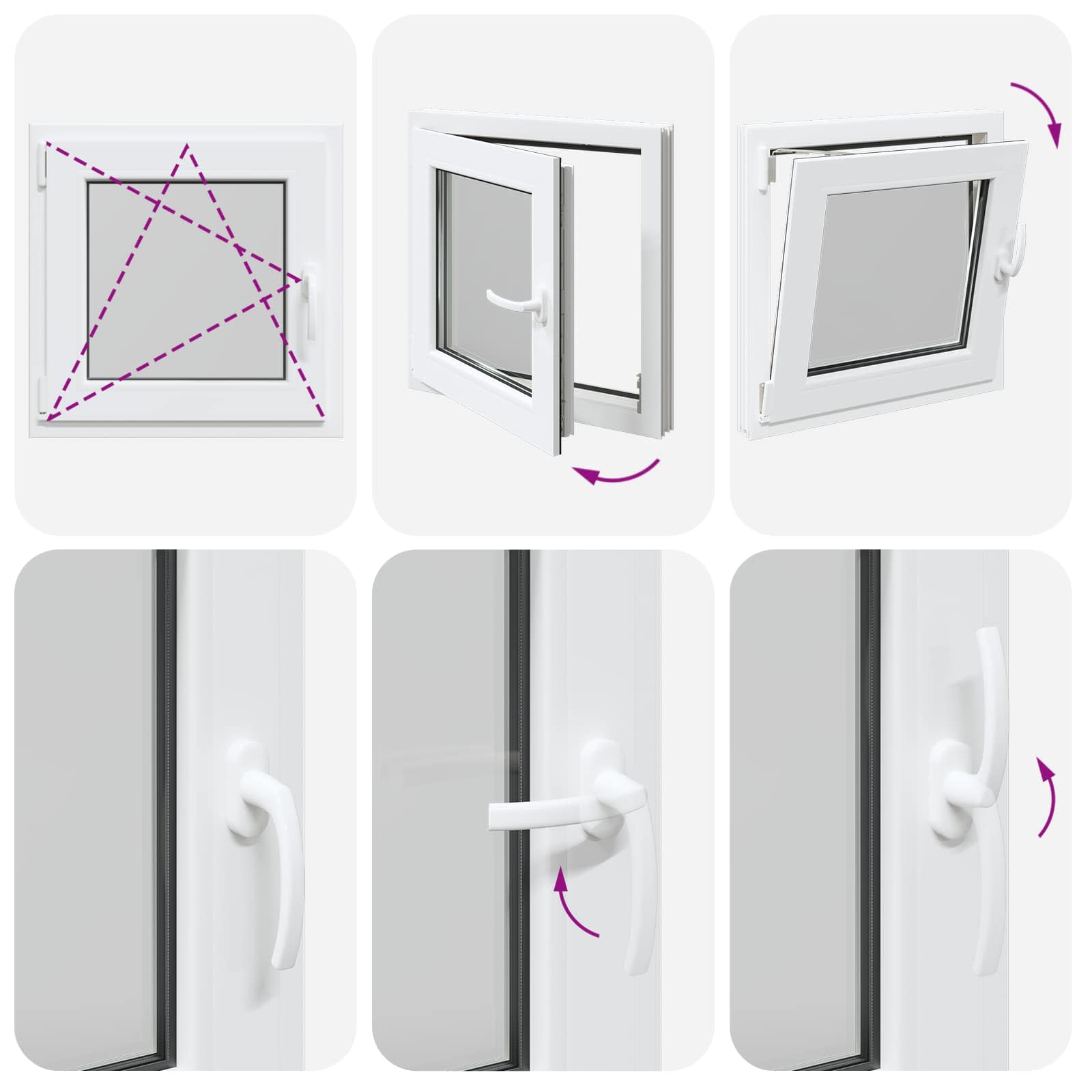 Prozor za podrum RISOR 60 x 60 cm PVC i staklo Bijela