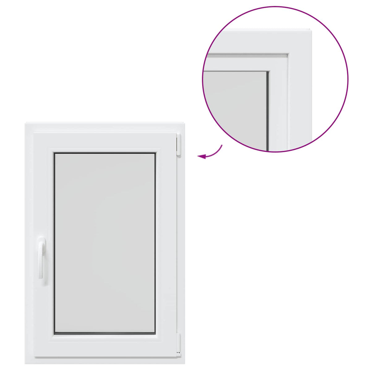 Prozor za podrum RISOR 60 x 90 cm PVC i staklo Bijela
