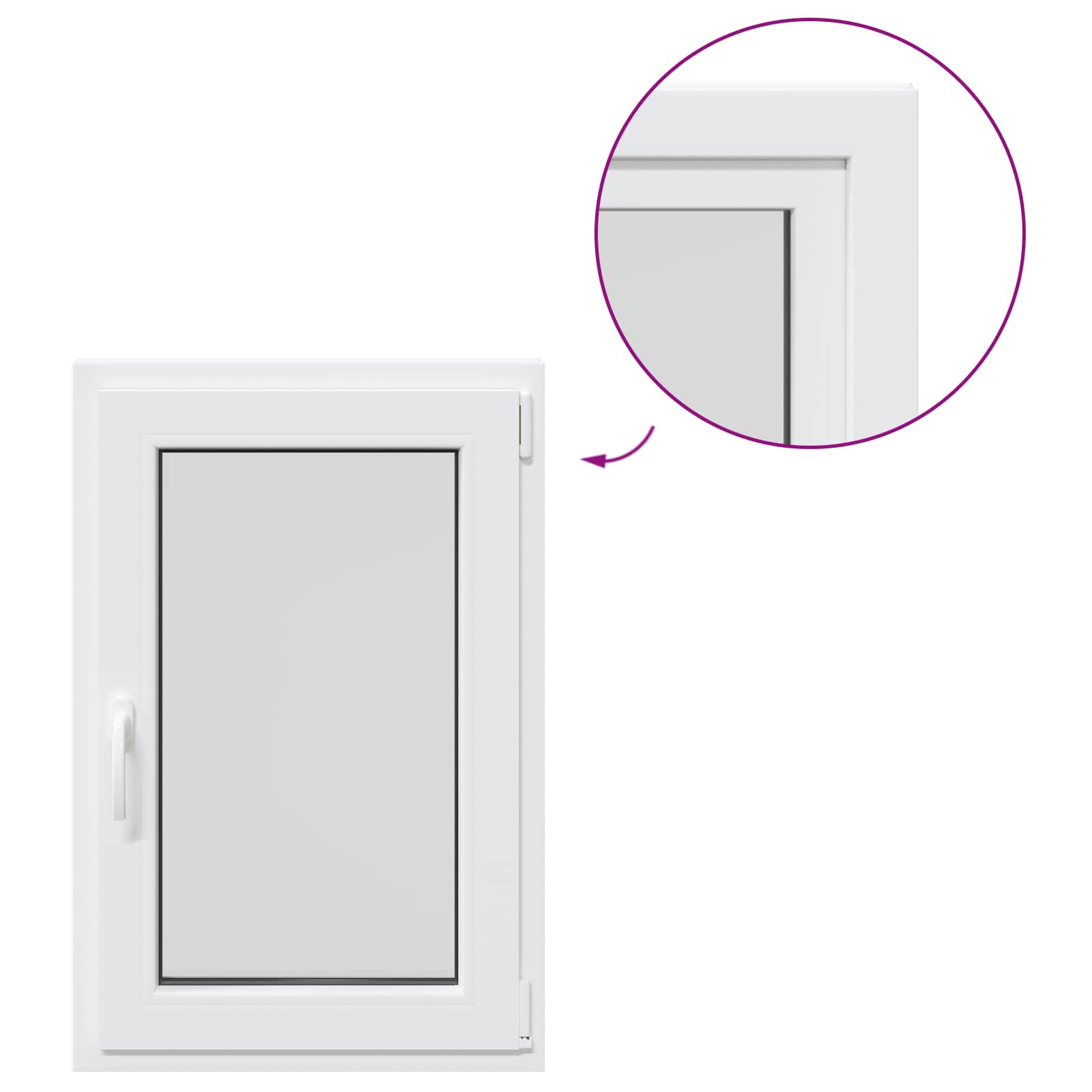 Prozor za podrum RISOR 60 x 100 cm PVC i staklo Bijela