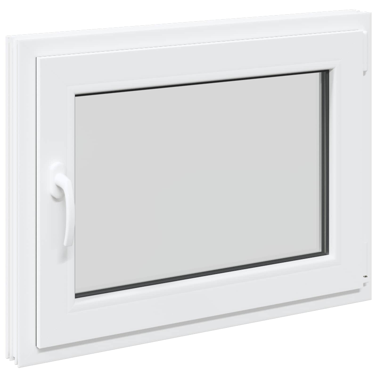 Prozor za podrum RISOR 80 x 50 cm PVC i staklo Bijela