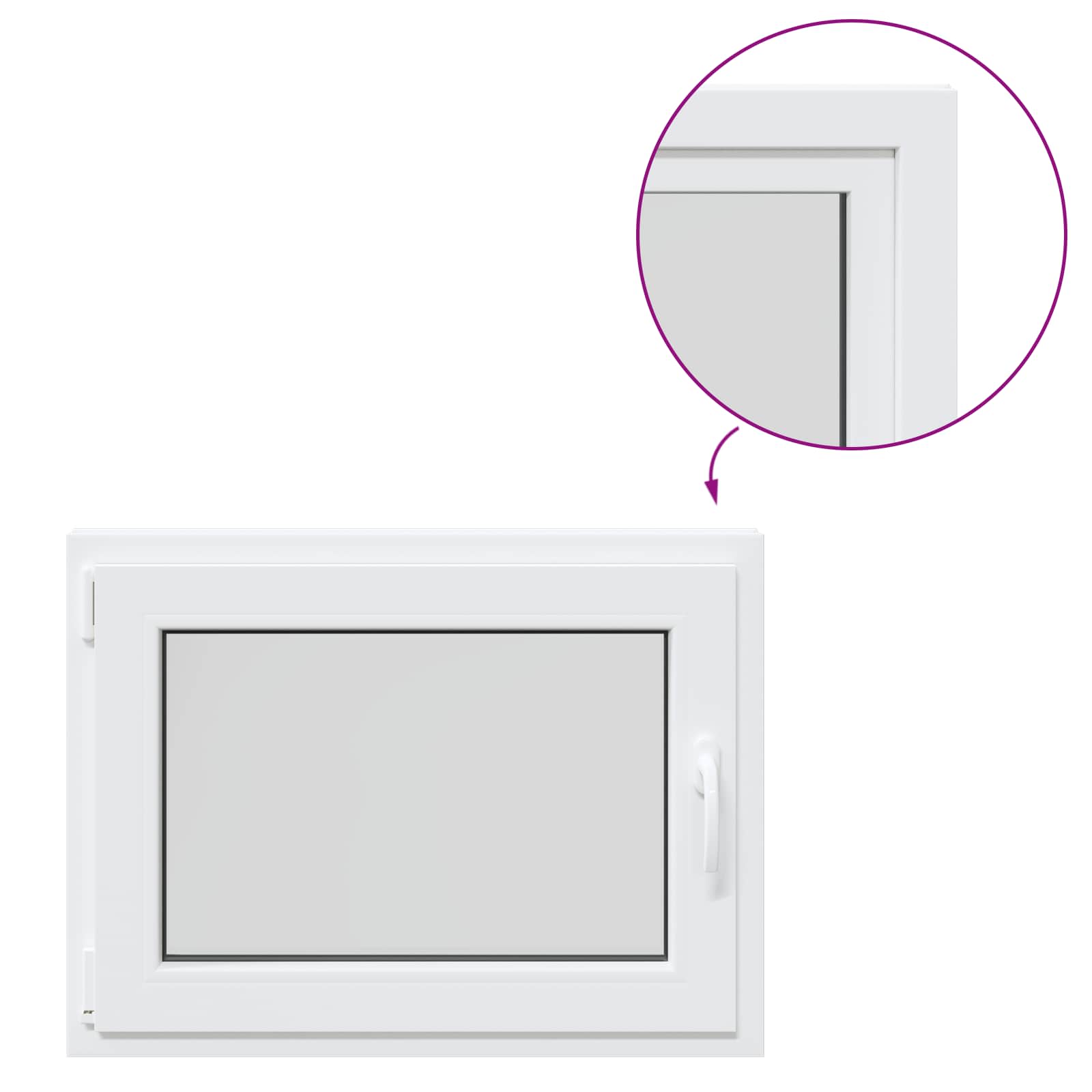Prozor za podrum RISOR 80 x 50 cm PVC i staklo Bijela