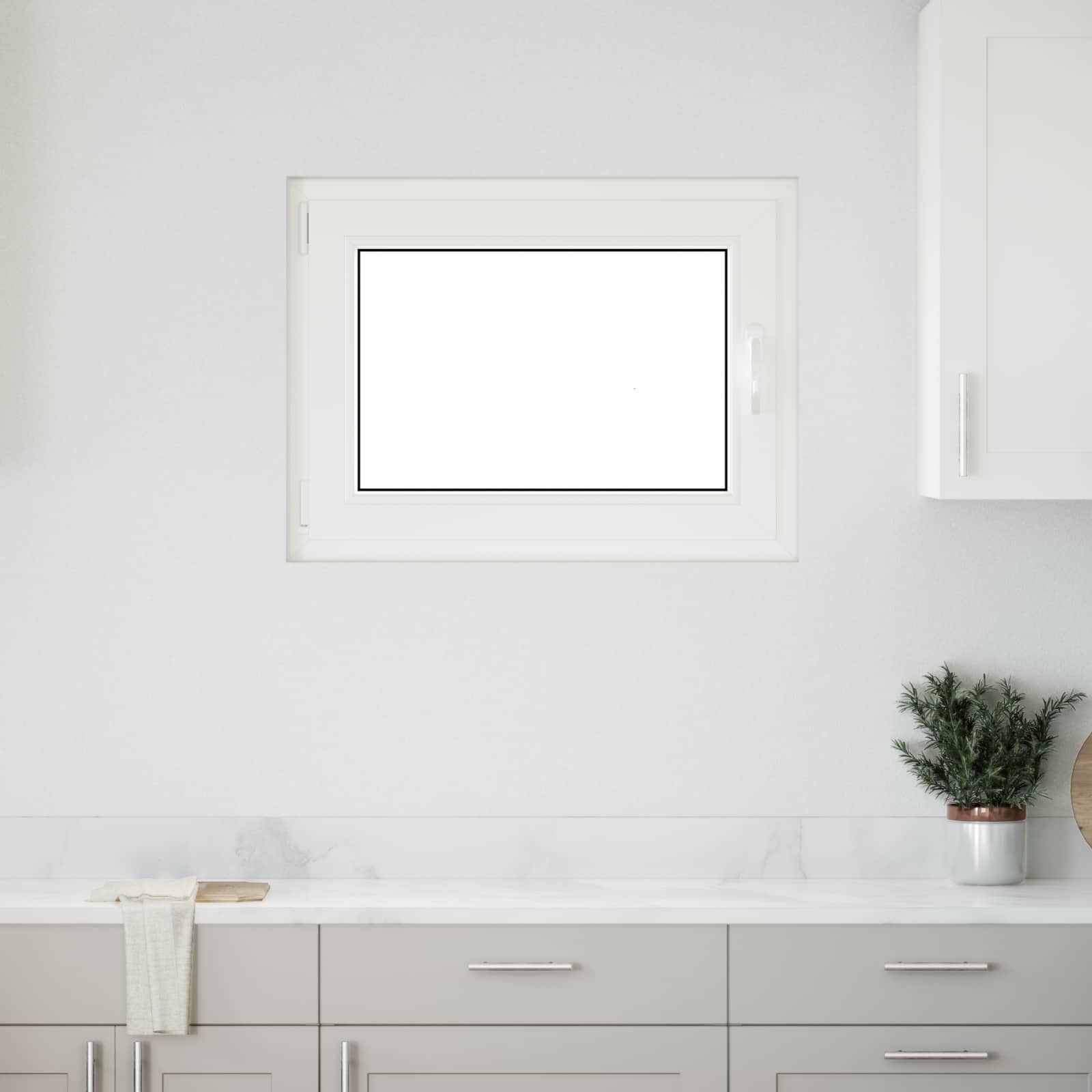 Prozor za podrum RISOR 80 x 50 cm PVC i staklo Bijela