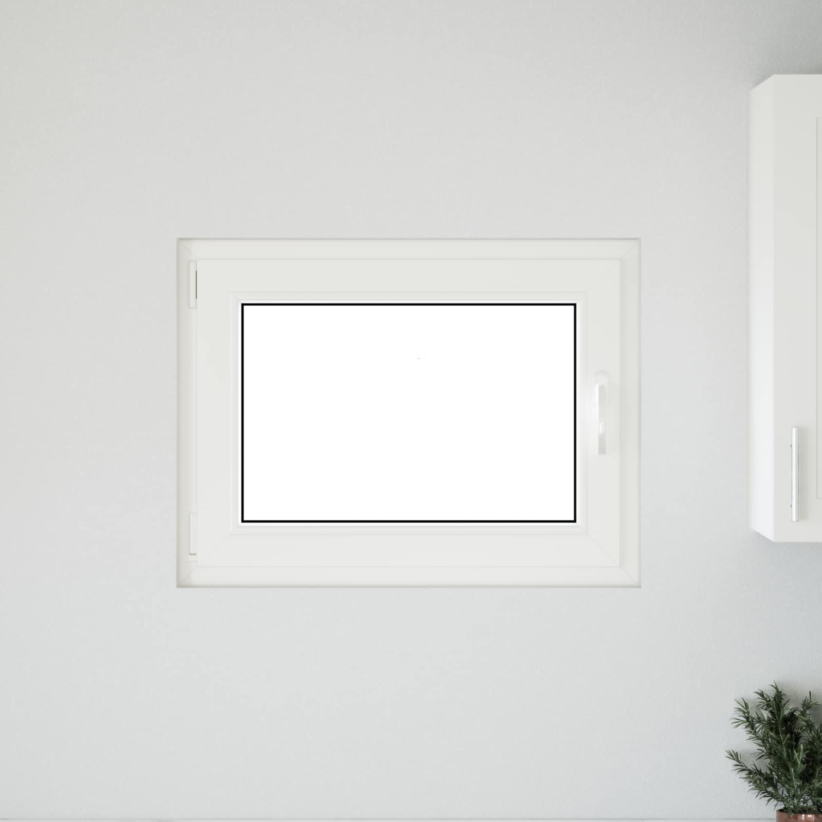 Prozor za podrum RISOR 80 x 50 cm PVC i staklo Bijela