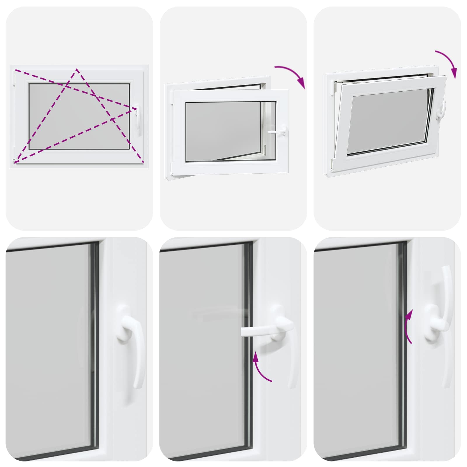 Prozor za podrum RISOR 80 x 50 cm PVC i staklo Bijela