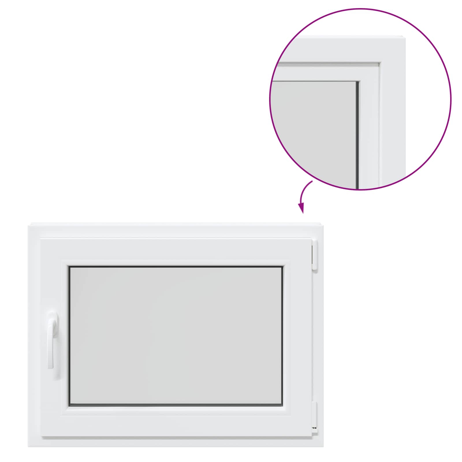 Prozor za podrum RISOR 80 x 70 cm PVC i staklo Bijela