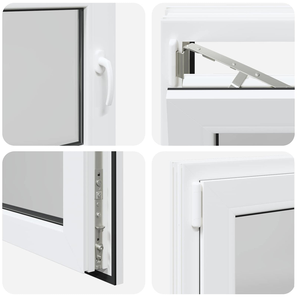 Prozor za podrum RISOR 80 x 70 cm PVC i staklo Bijela