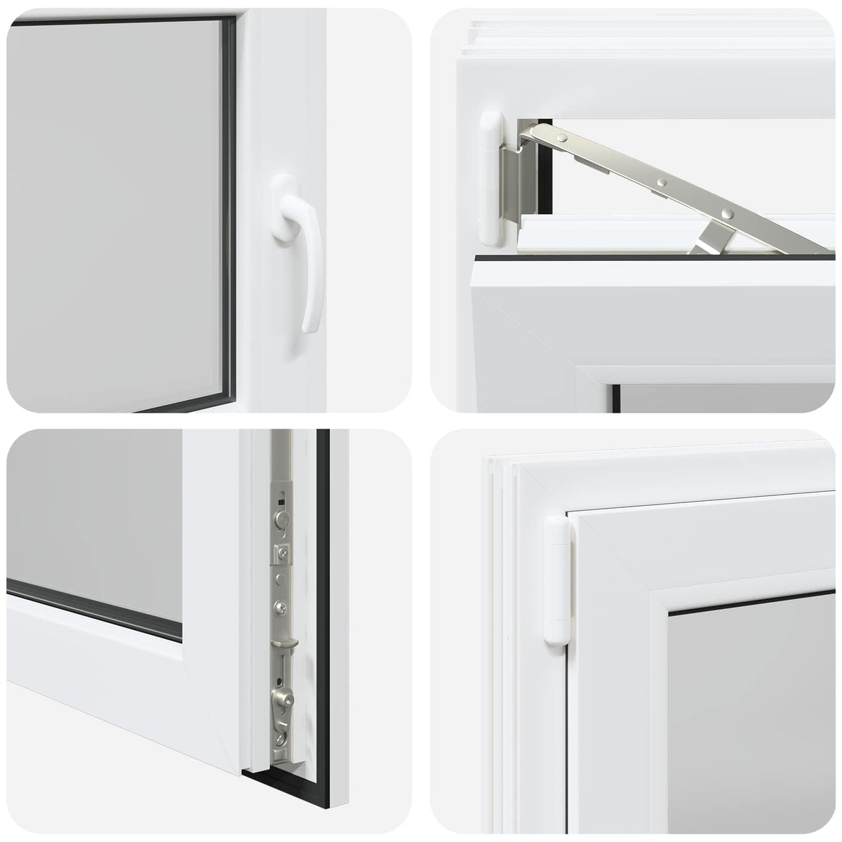 Prozor za podrum RISOR 90 x 50 cm PVC i staklo Bijela