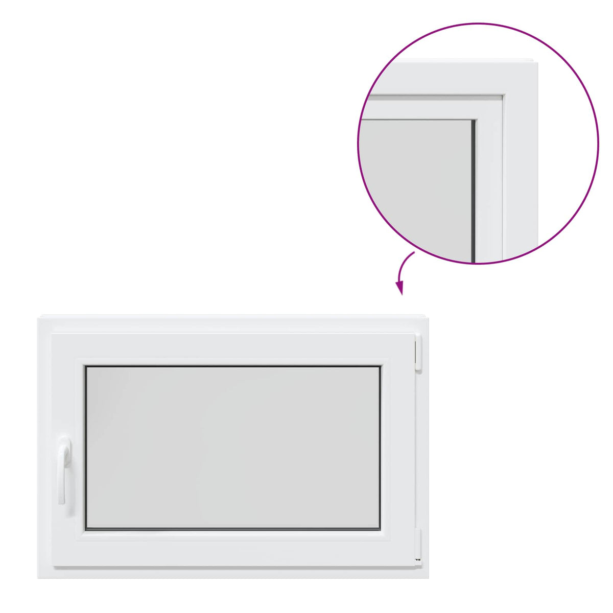 Prozor za podrum RISOR 90 x 60 cm PVC i staklo Bijela