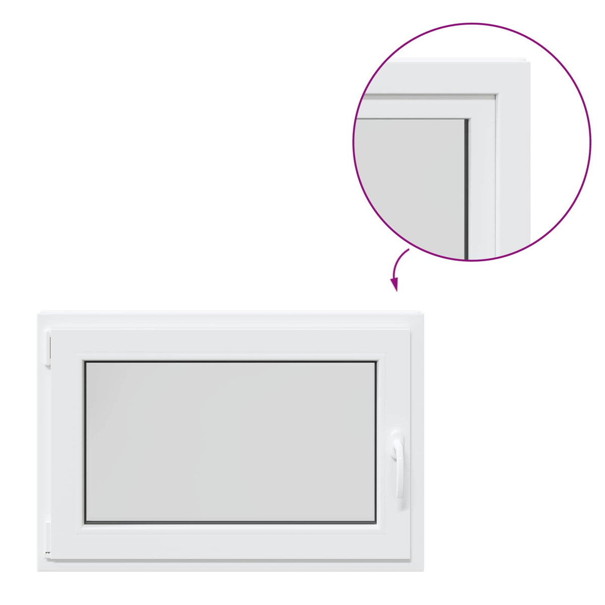 Prozor za podrum RISOR 90 x 60 cm PVC i staklo Bijela