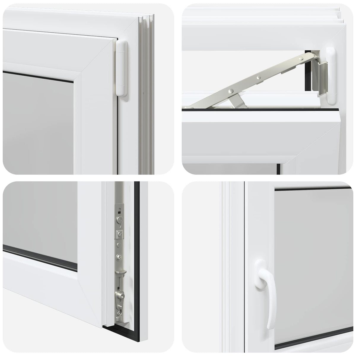 Prozor za podrum RISOR 90 x 70 cm PVC i staklo Bijela