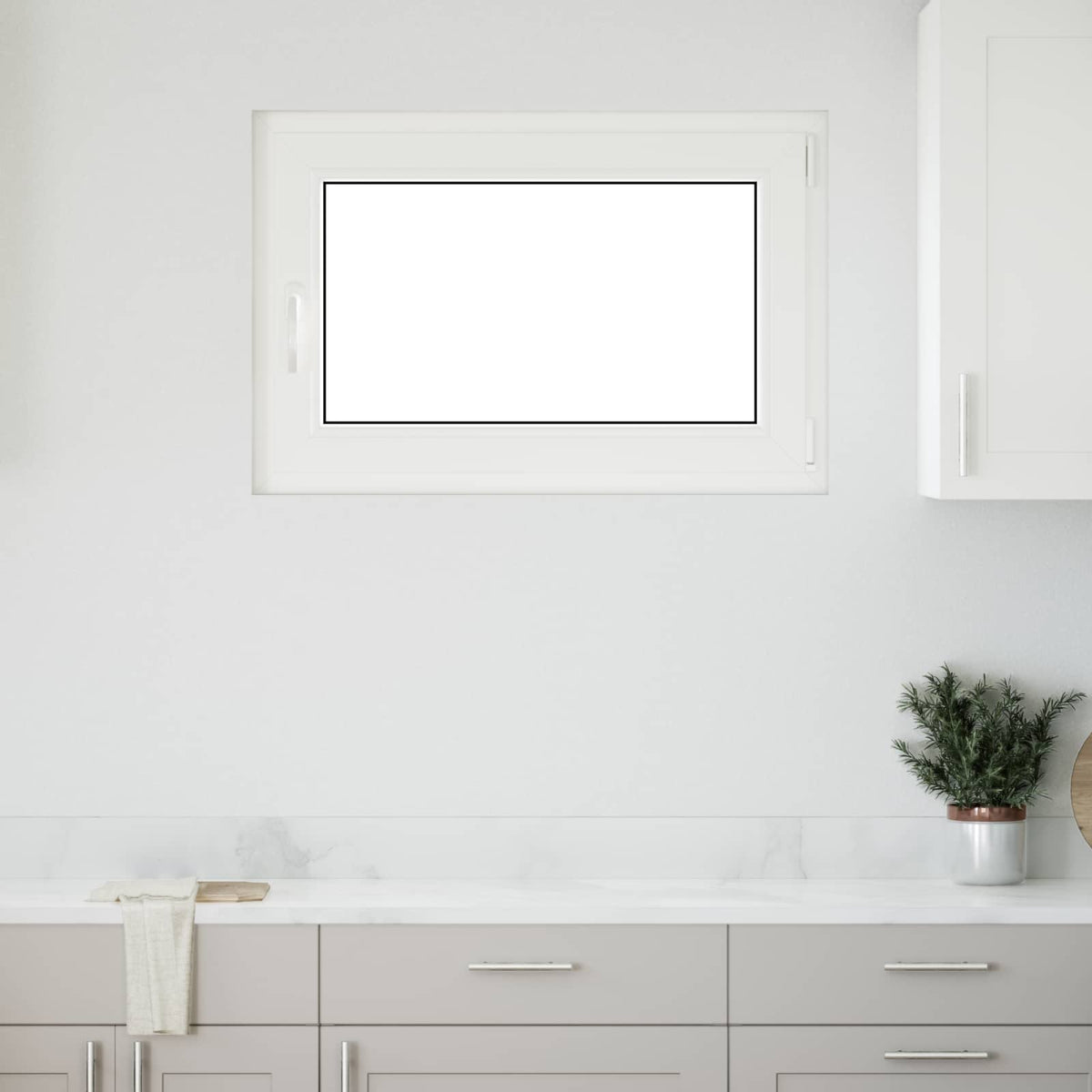 Prozor za podrum RISOR 90 x 70 cm PVC i staklo Bijela