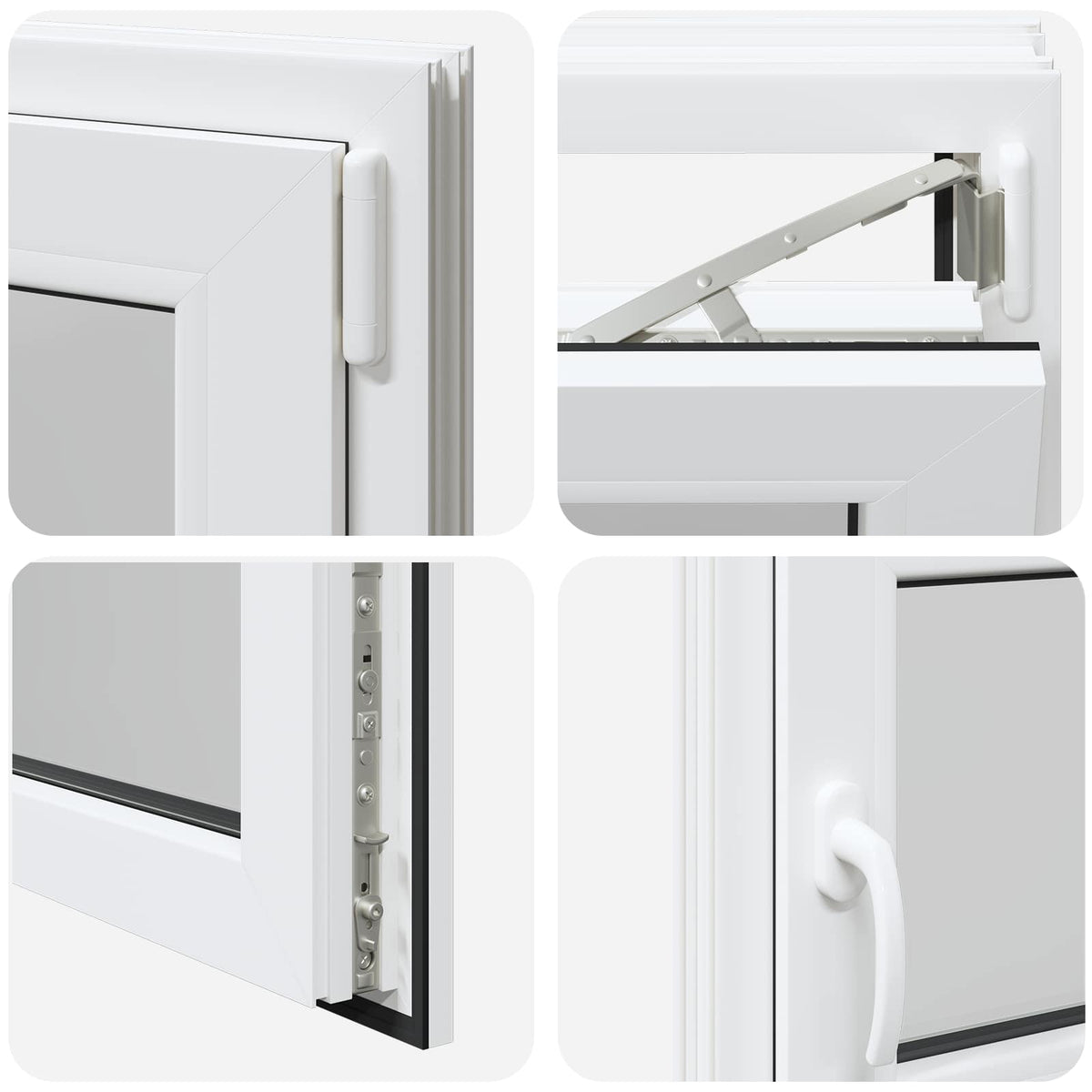 Prozor za podrum RISOR 100 x 50 cm PVC i staklo Bijela