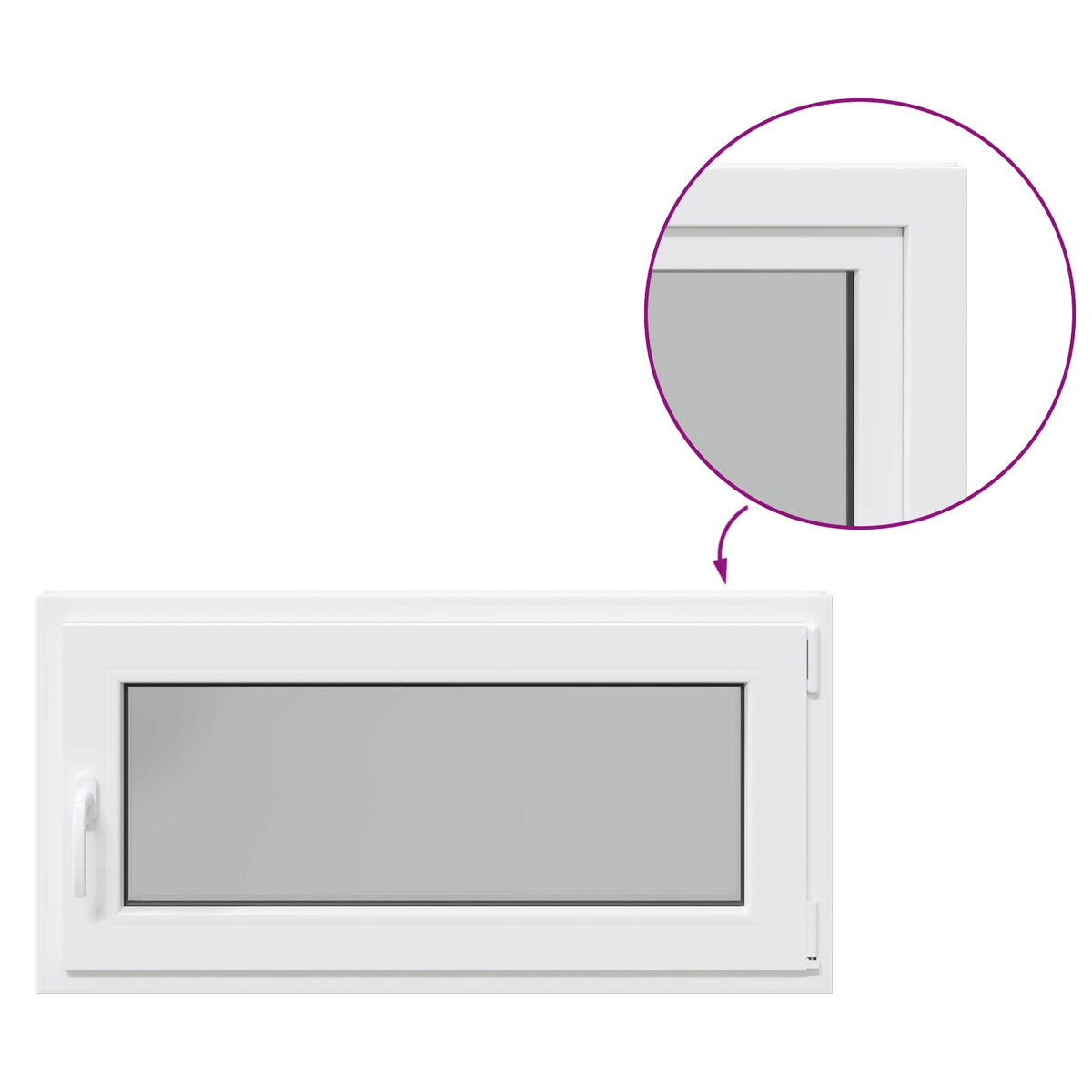 Prozor za podrum RISOR 100 x 50 cm PVC i staklo Bijela