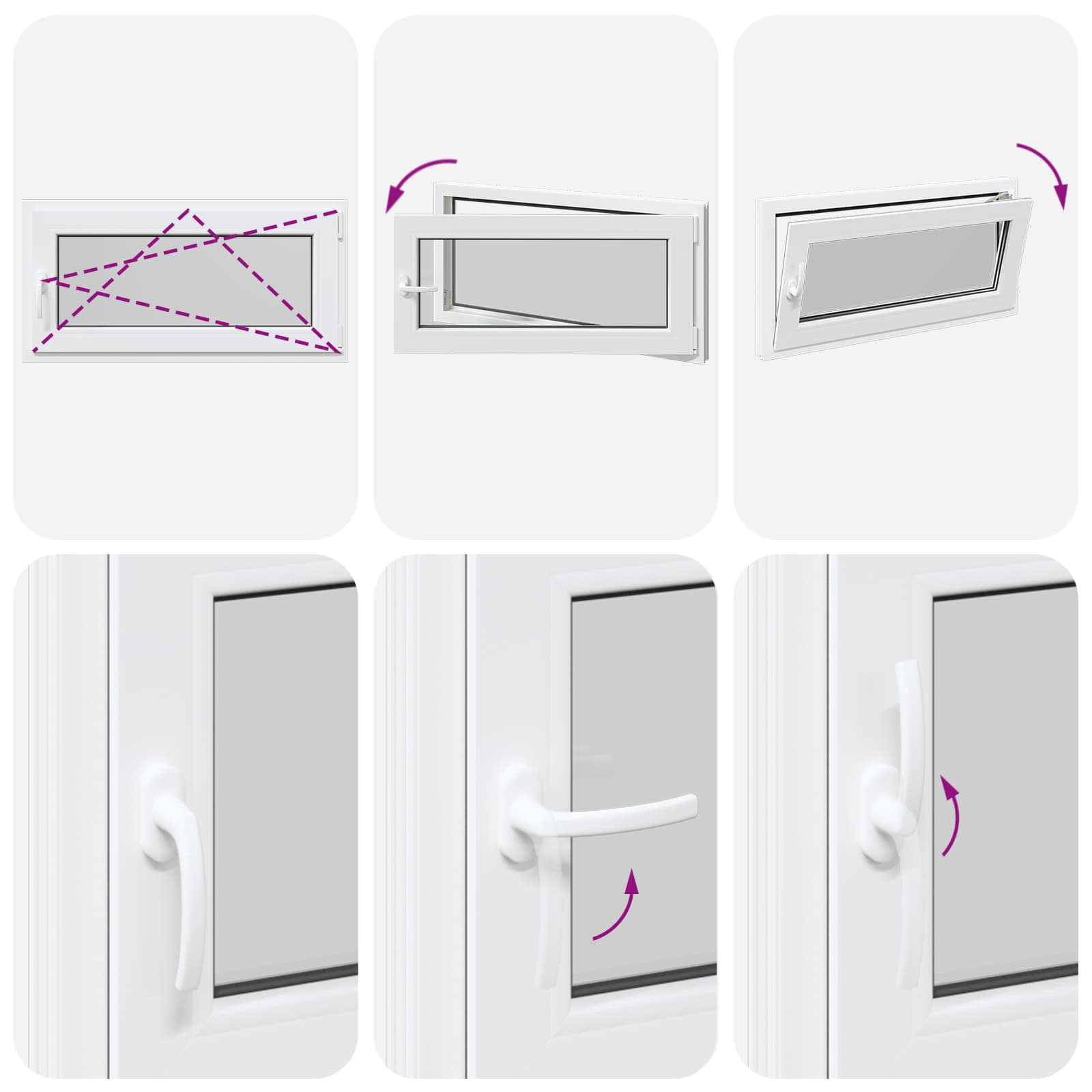 Prozor za podrum RISOR 100 x 50 cm PVC i staklo Bijela