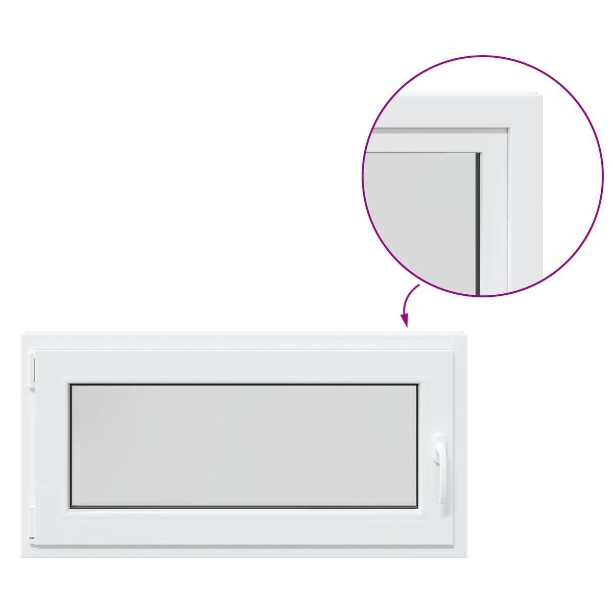 Prozor za podrum RISOR 100 x 50 cm PVC i staklo Bijela