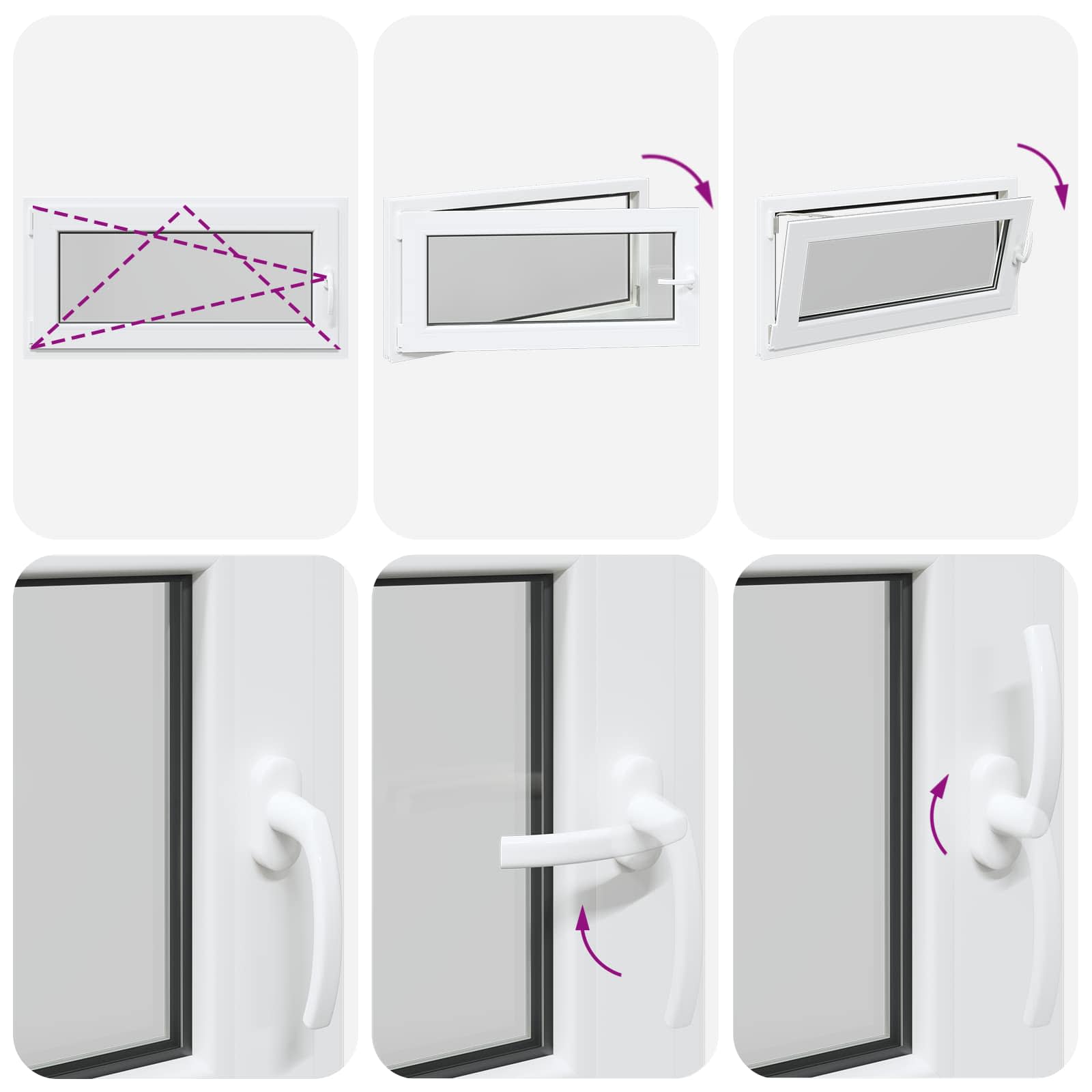Prozor za podrum RISOR 100 x 50 cm PVC i staklo Bijela