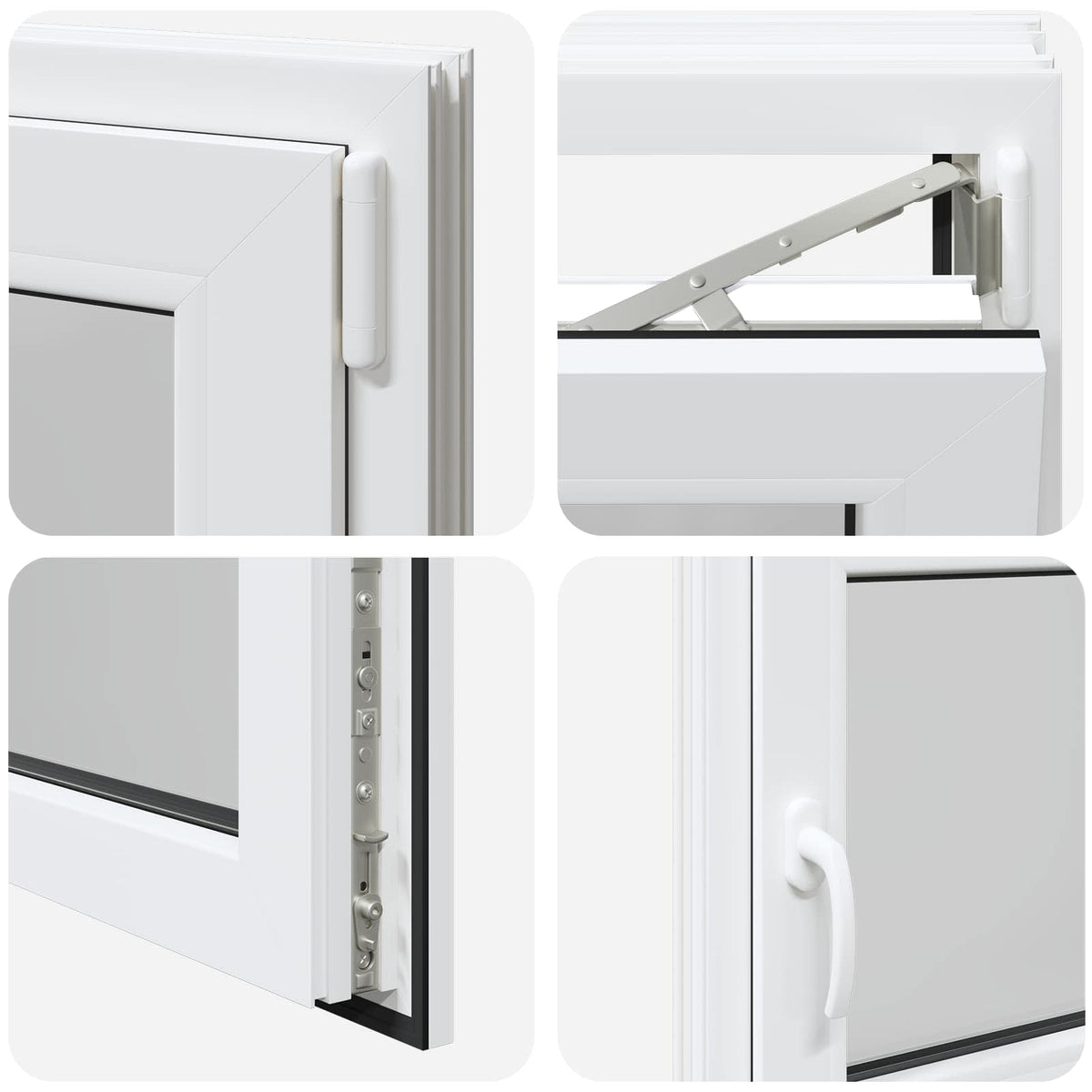 Prozor za podrum RISOR 100 x 60 cm PVC i staklo Bijela