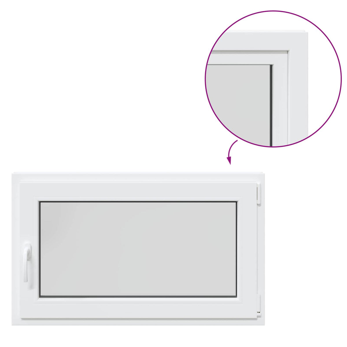 Prozor za podrum RISOR 100 x 60 cm PVC i staklo Bijela