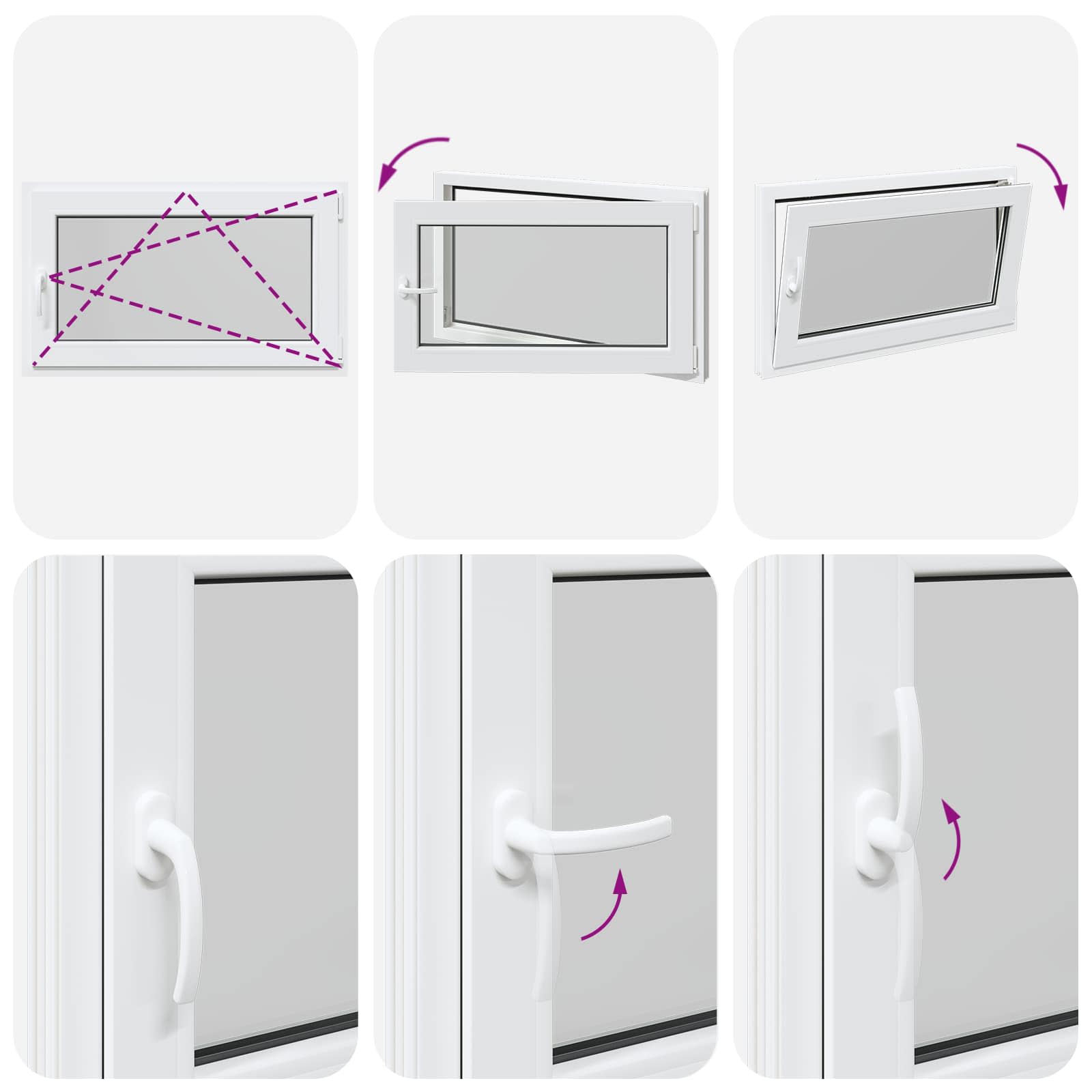 Prozor za podrum RISOR 100 x 60 cm PVC i staklo Bijela
