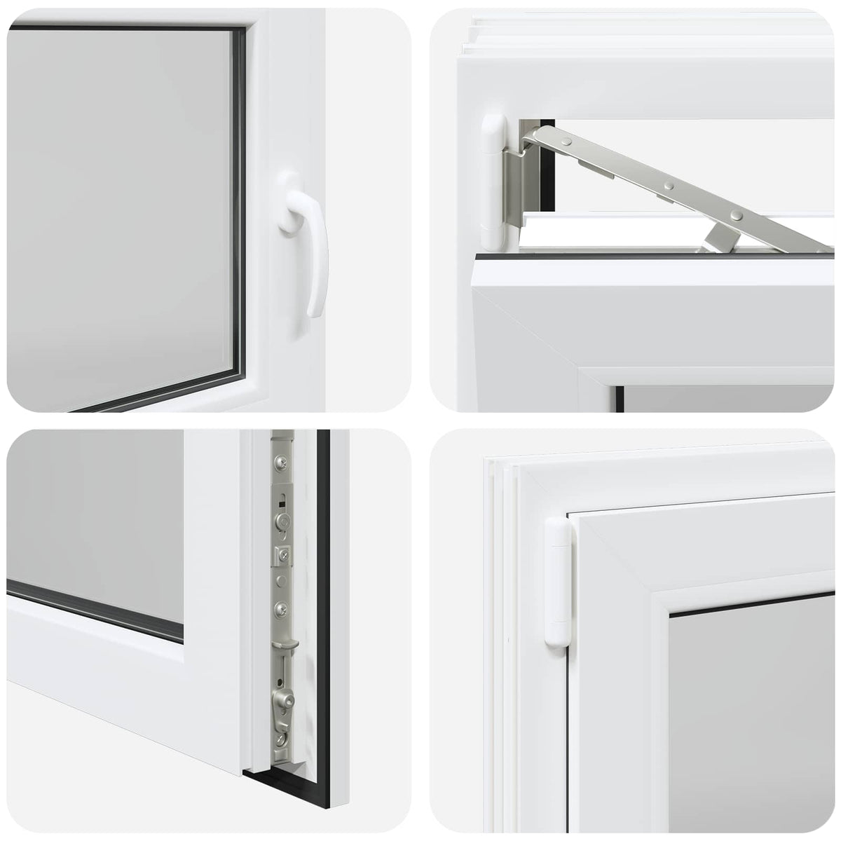 Prozor za podrum RISOR 100 x 60 cm PVC i staklo Bijela