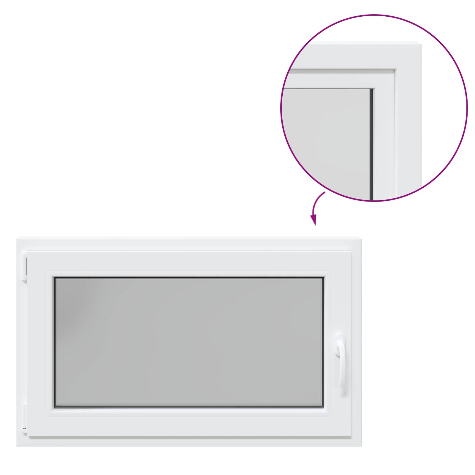 Prozor za podrum RISOR 100 x 60 cm PVC i staklo Bijela
