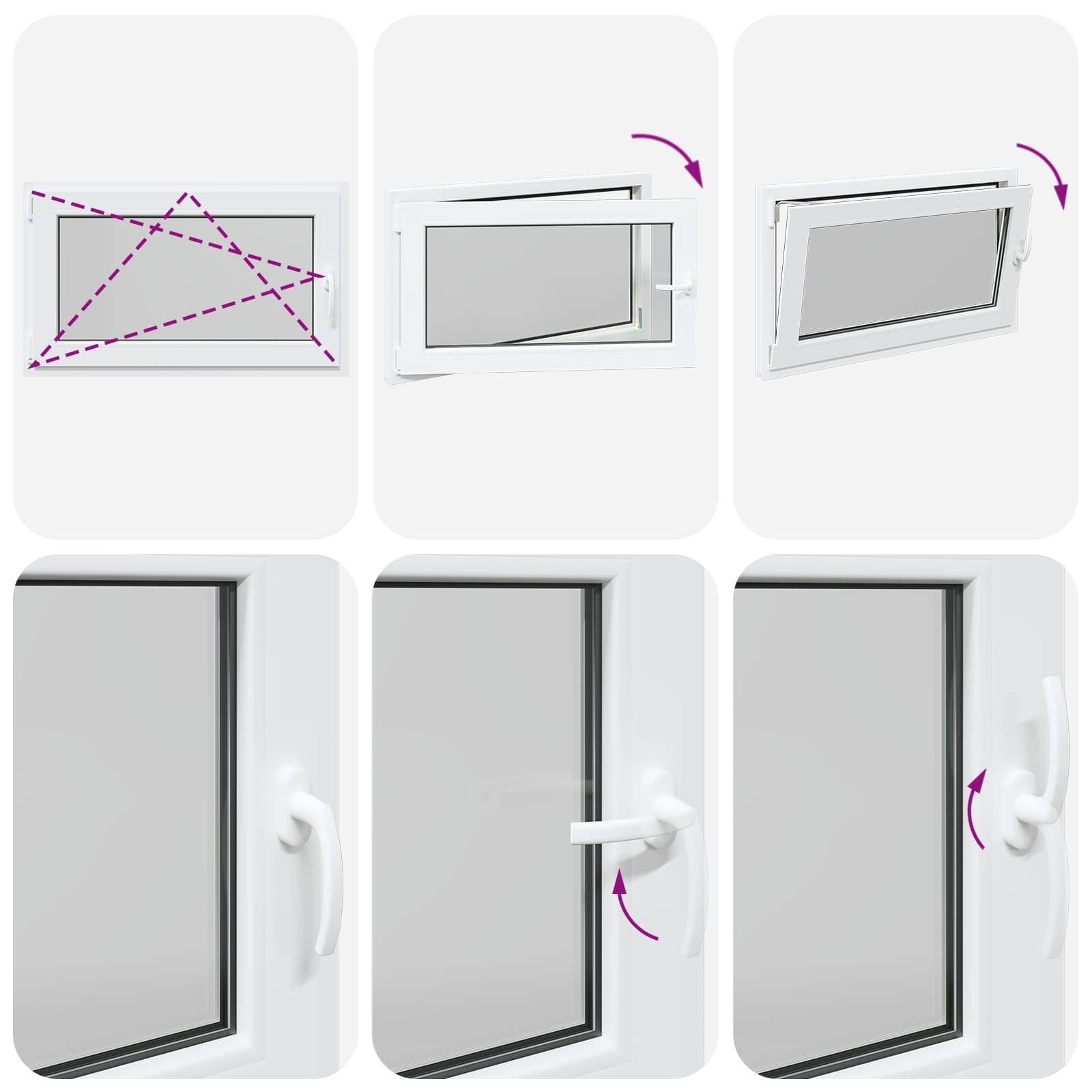 Prozor za podrum RISOR 100 x 60 cm PVC i staklo Bijela